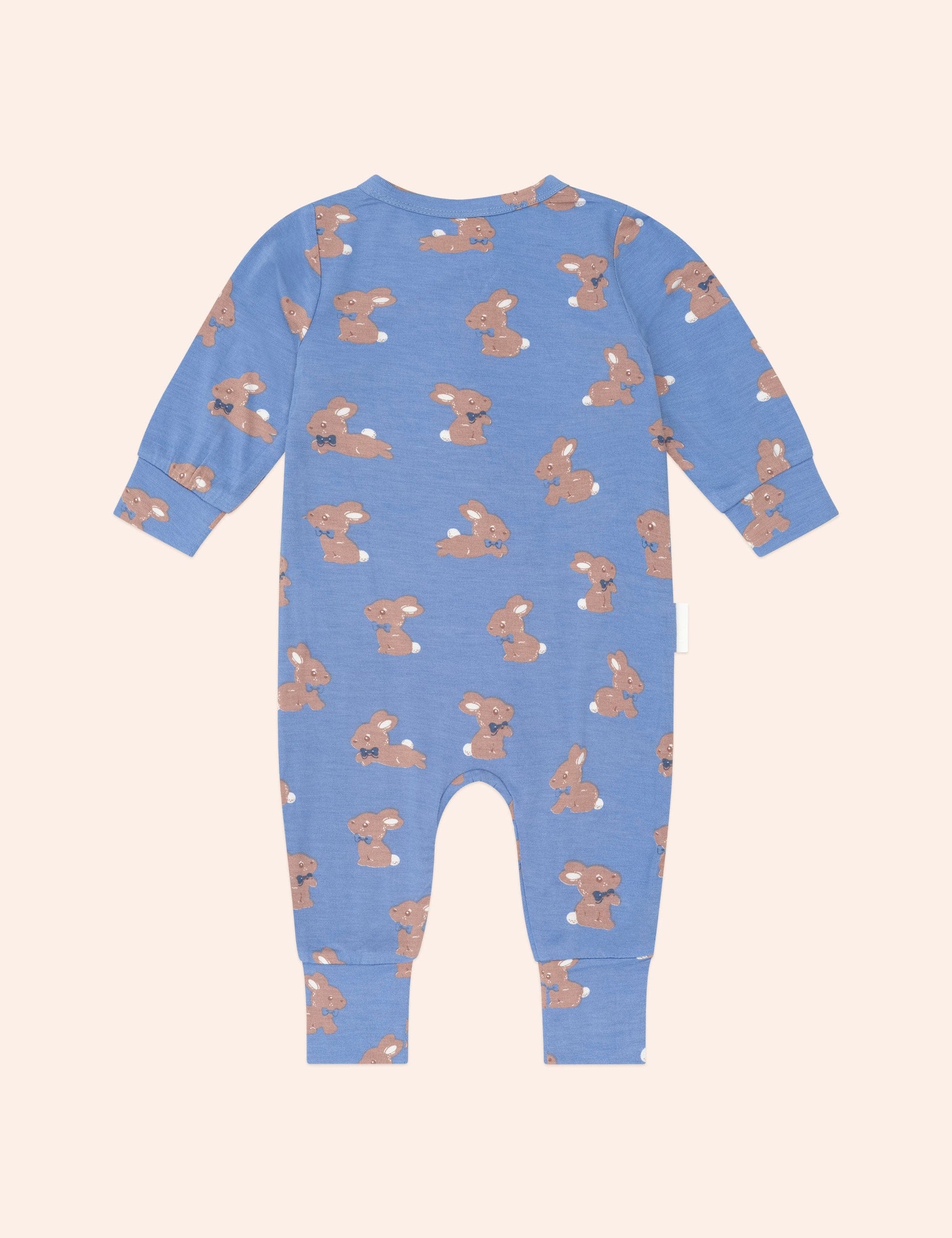 Vintage Blue Bunny Zip Romper ROMPER Huxbaby