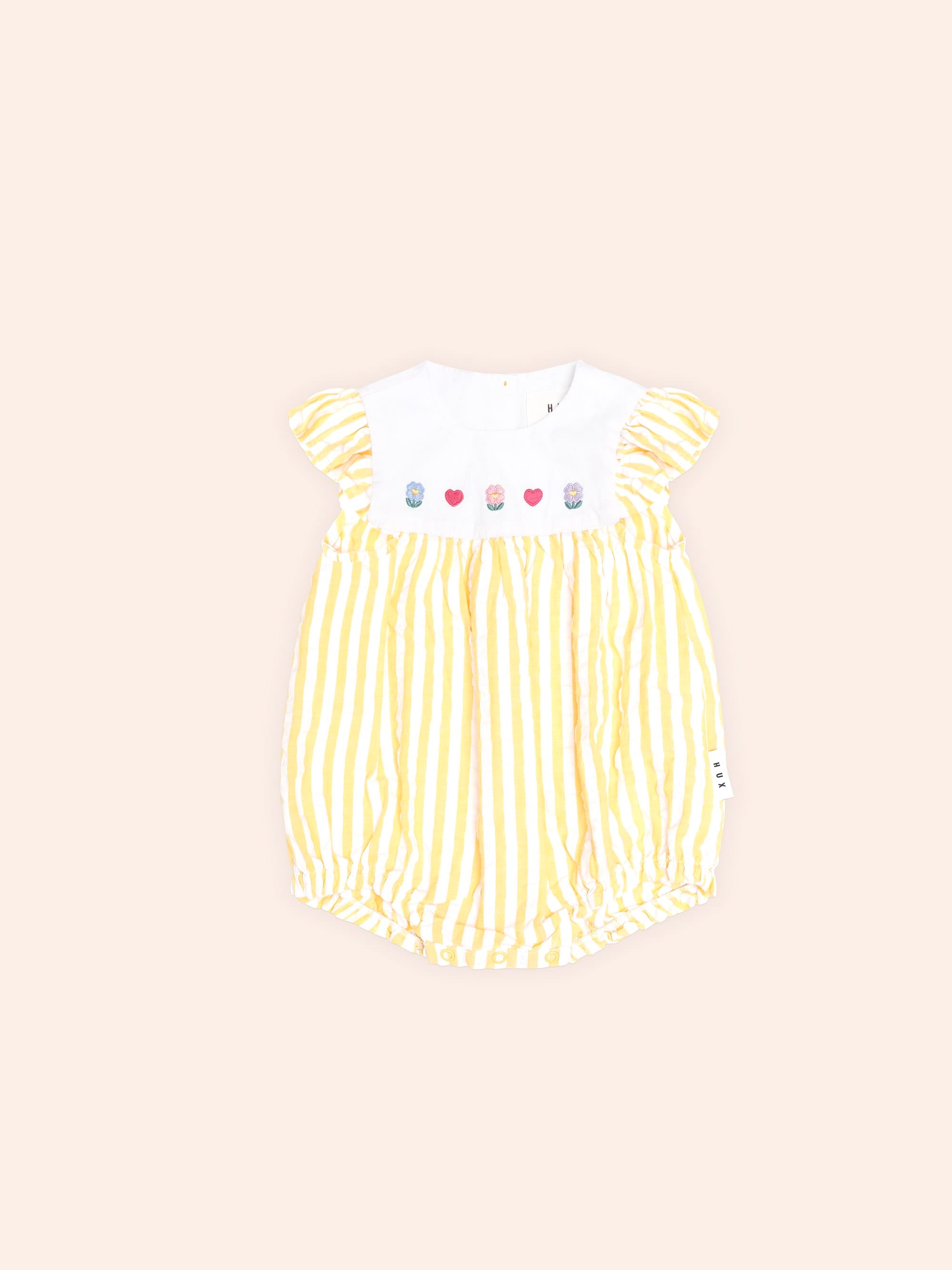 Flower Field Stripe Playsuit PLAYSUIT Huxbaby Shopify
