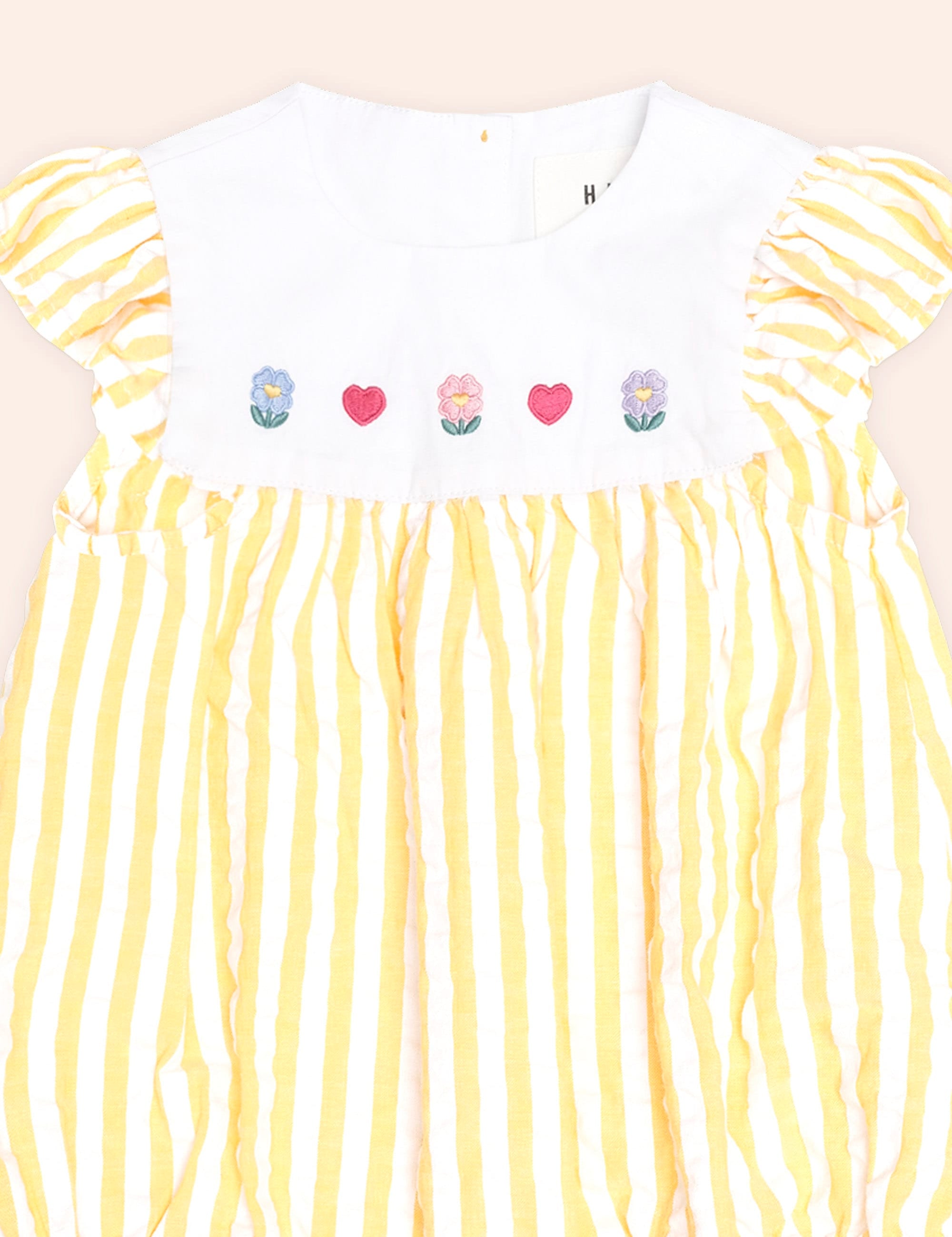 Flower Field Stripe Playsuit PLAYSUIT Huxbaby Shopify