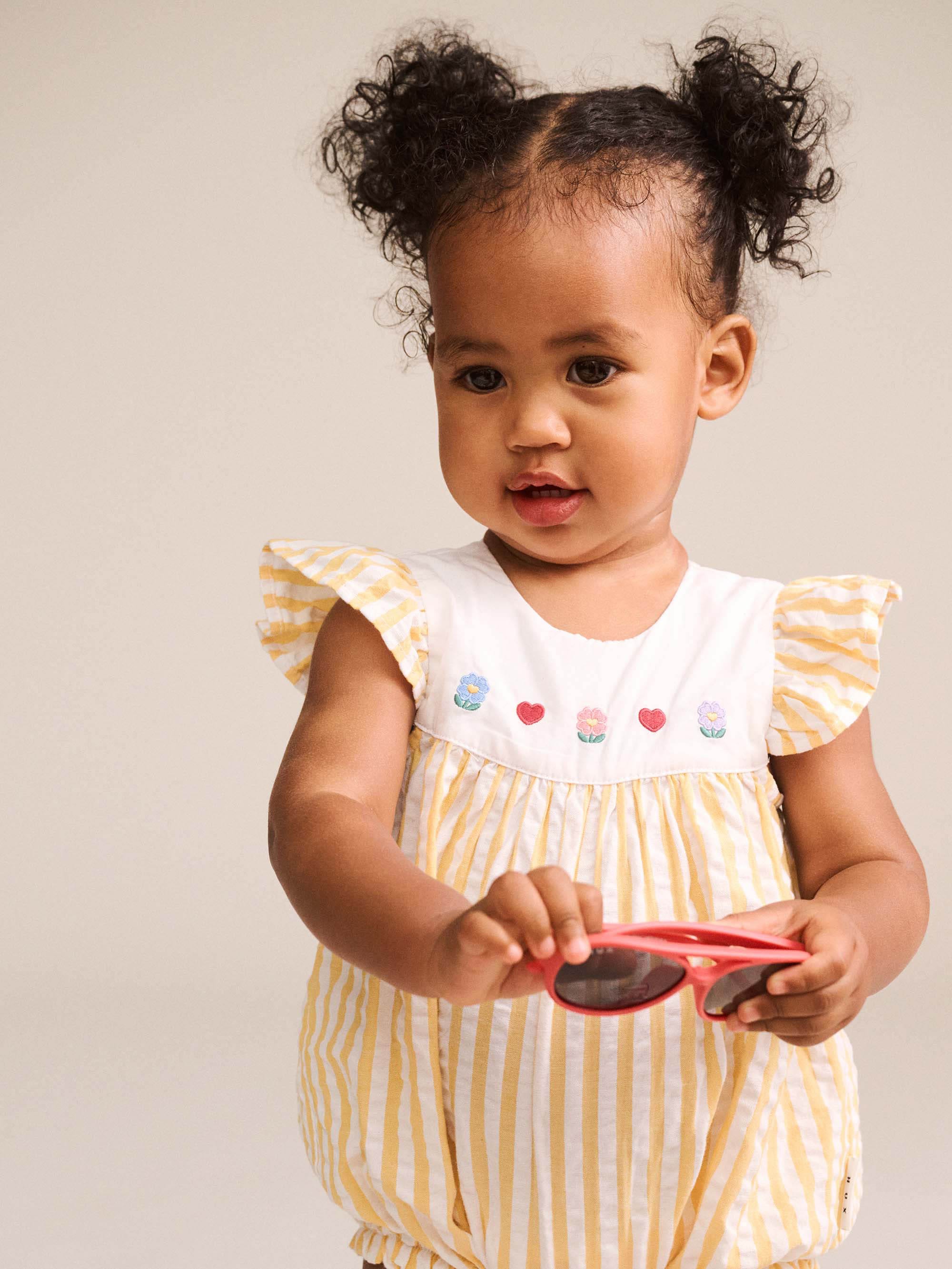 Flower Field Stripe Playsuit PLAYSUIT Huxbaby Shopify