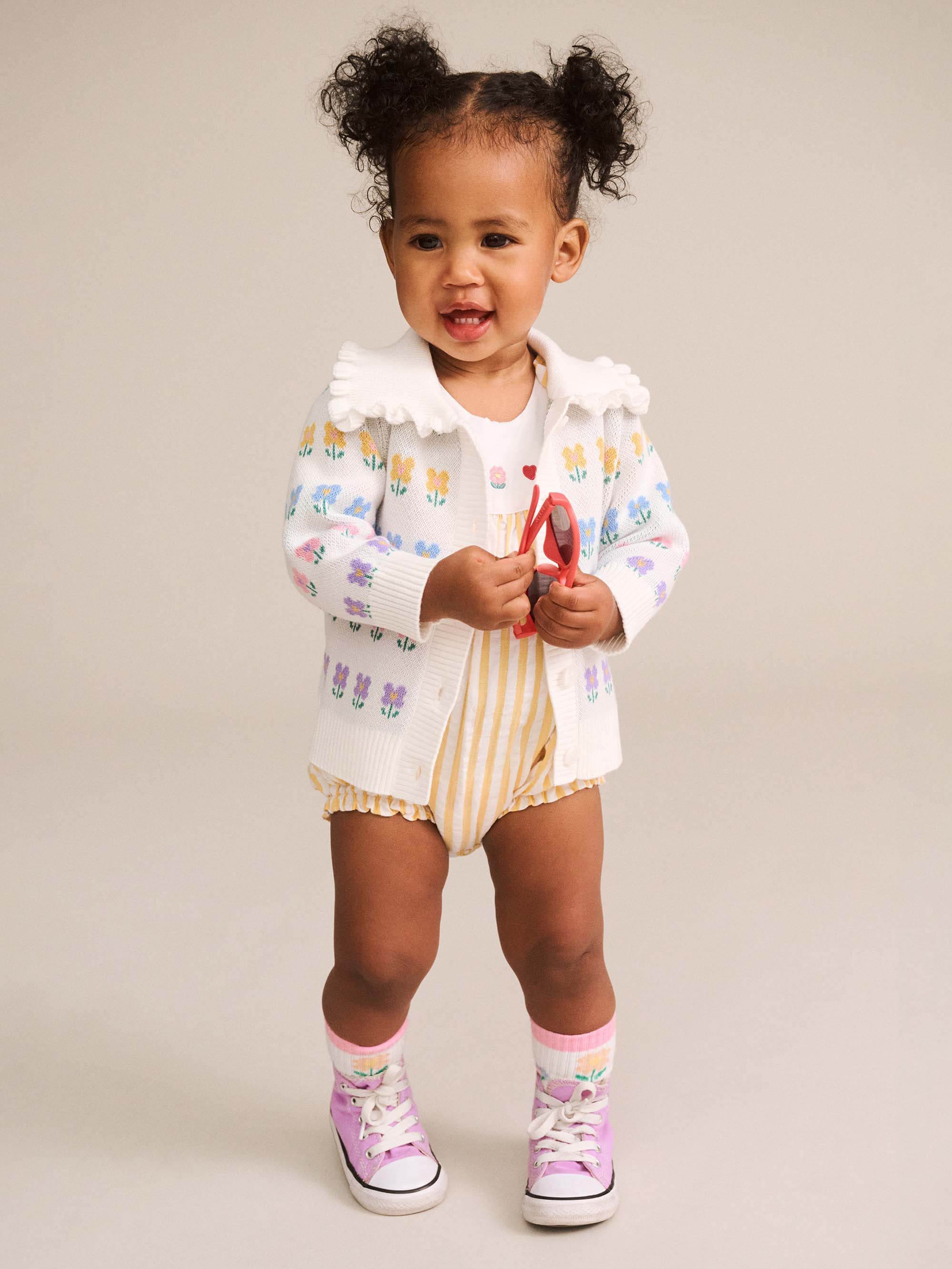 Flower Field Stripe Playsuit PLAYSUIT Huxbaby Shopify