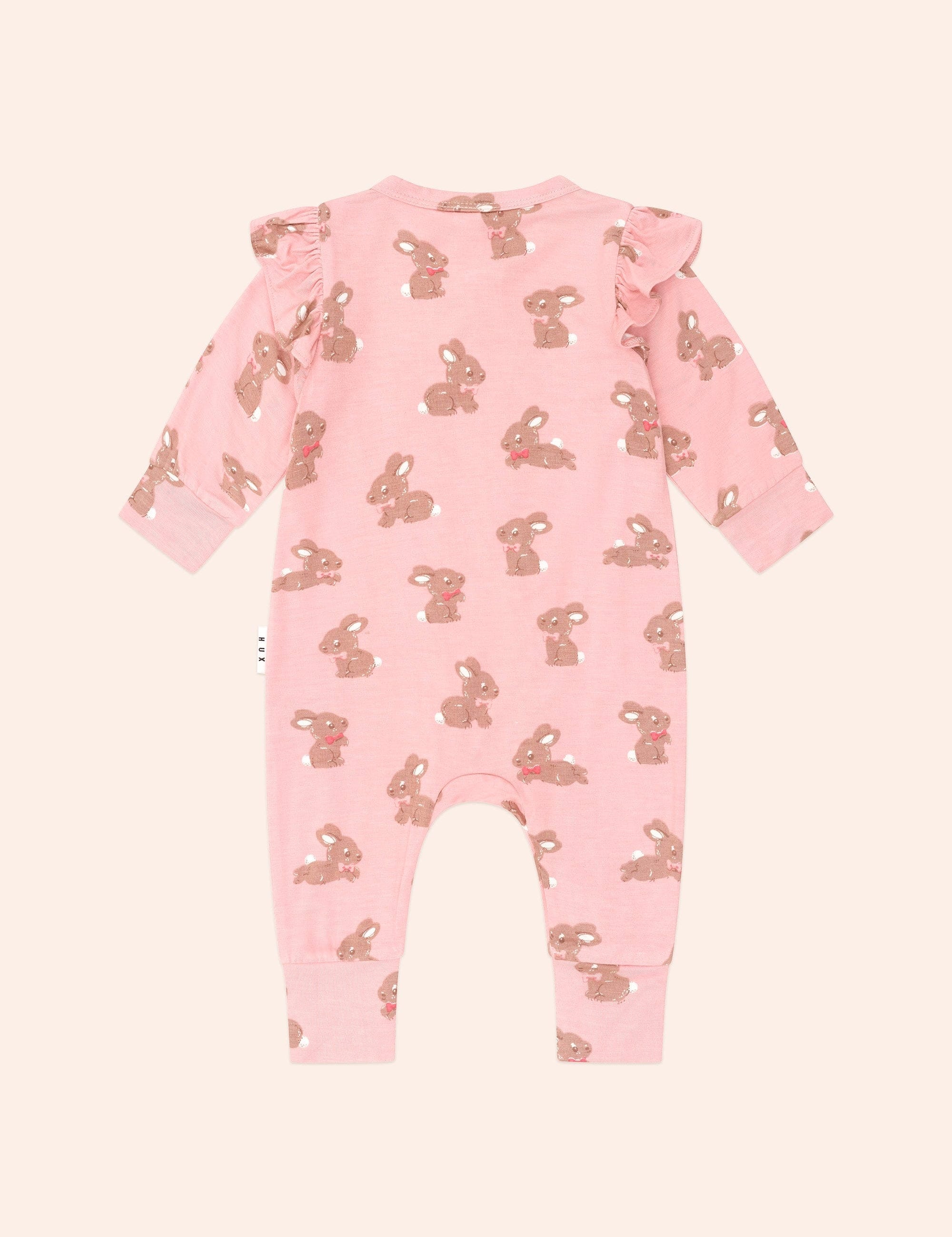 Dusty Pink Bunny Zip Romper ROMPER Huxbaby