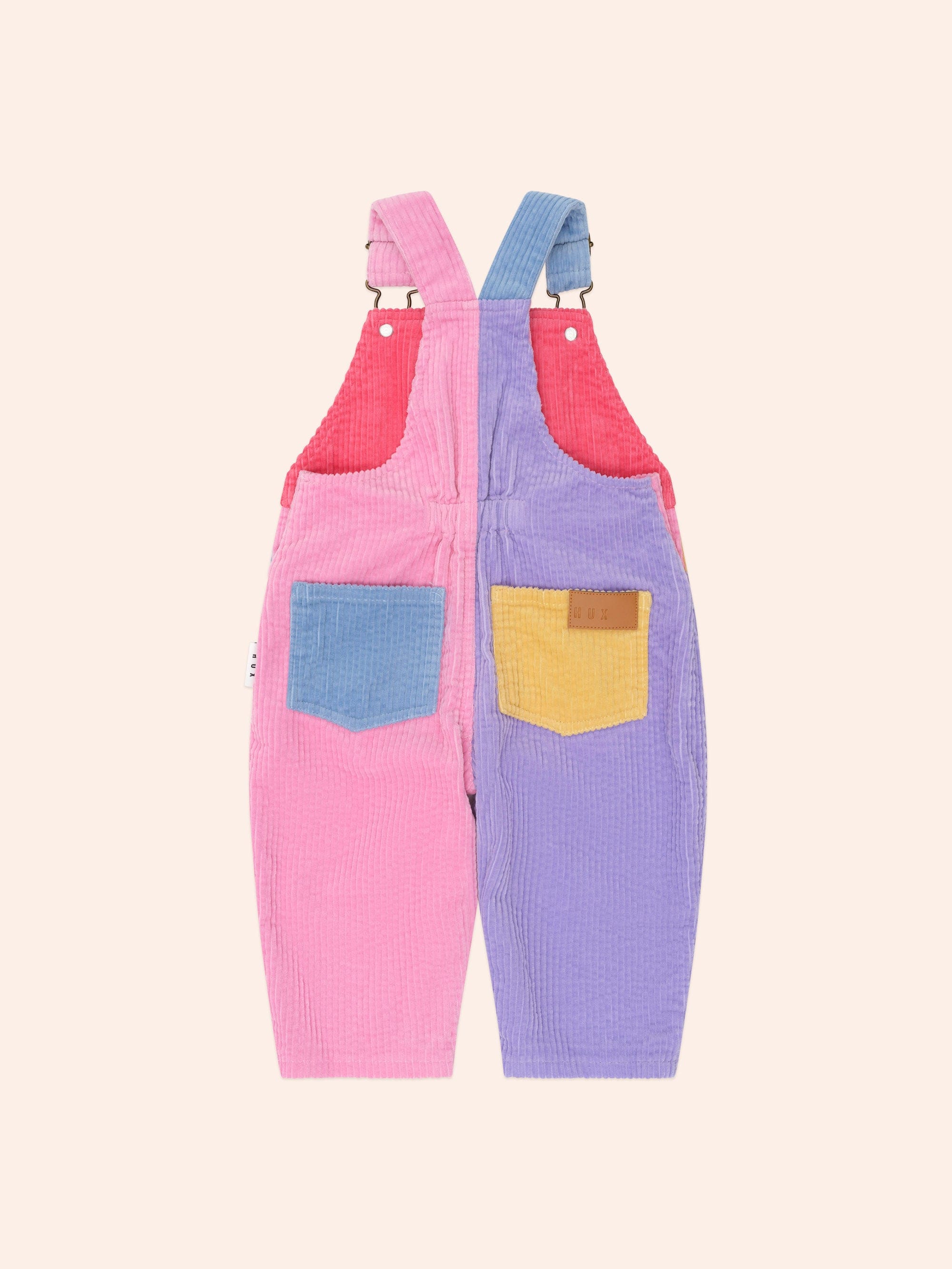 Colour Block Girl Cord Overalls OVERALL Huxbaby