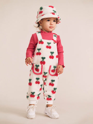 Very Cherry Sherpa Overalls OVERALL Huxbaby