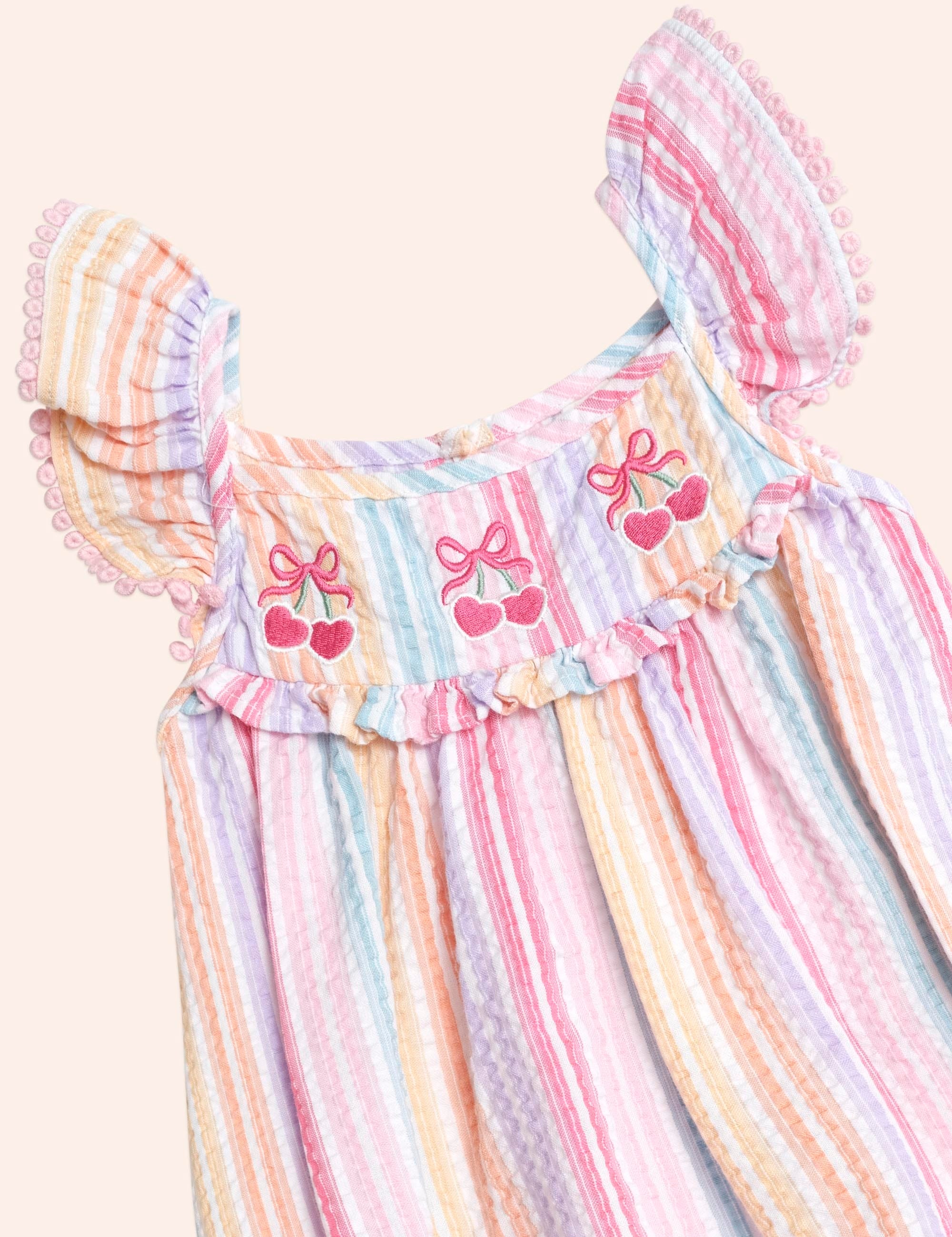 Rainbow Stripe Frill Playsuit ROMPER Huxbaby