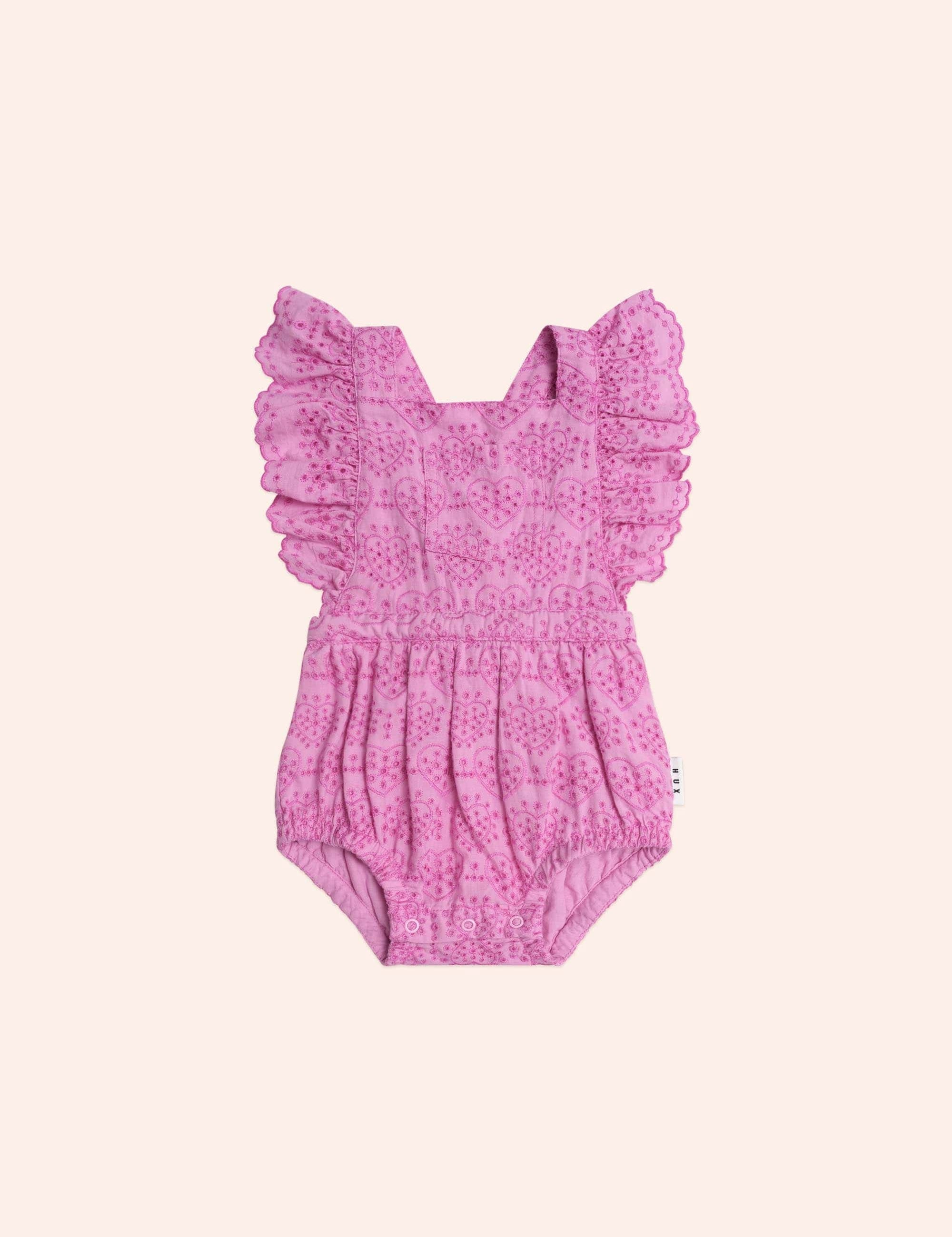 Frilly Broderie Playsuit PLAYSUIT Huxbaby