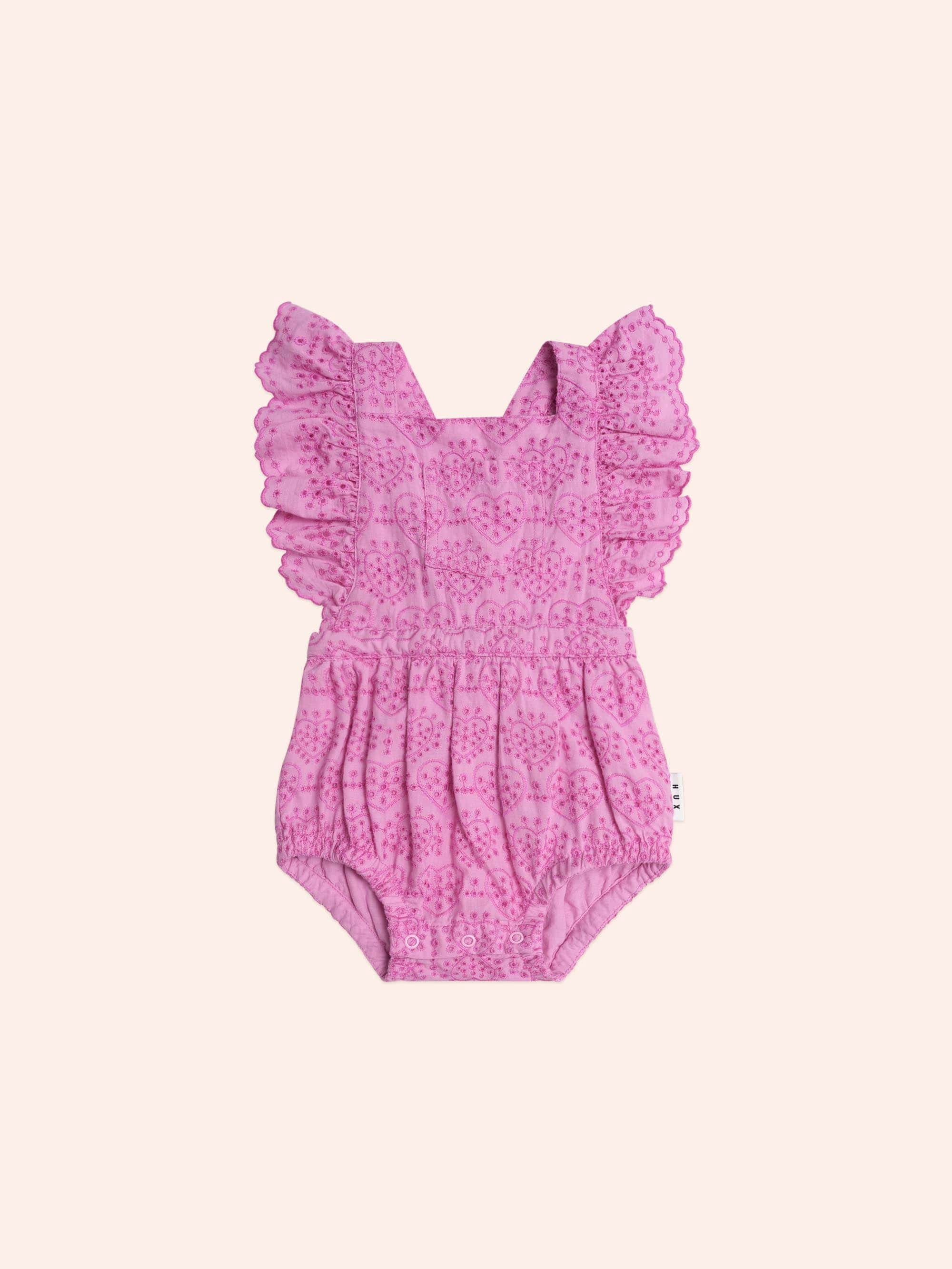 Frilly Broderie Playsuit PLAYSUIT Huxbaby