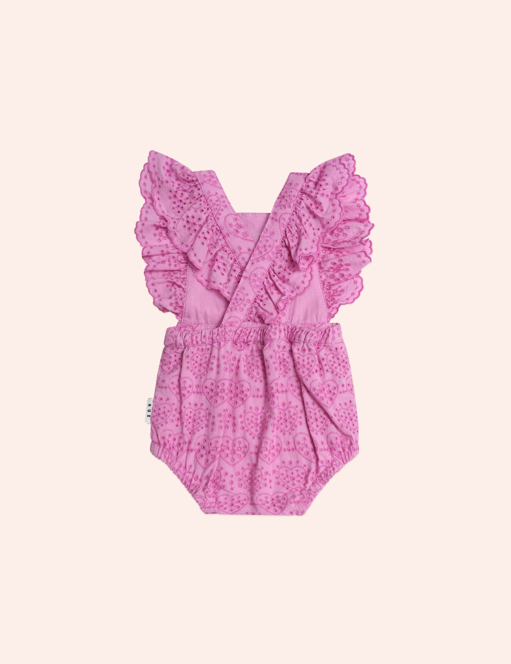 Frilly Broderie Playsuit PLAYSUIT Huxbaby