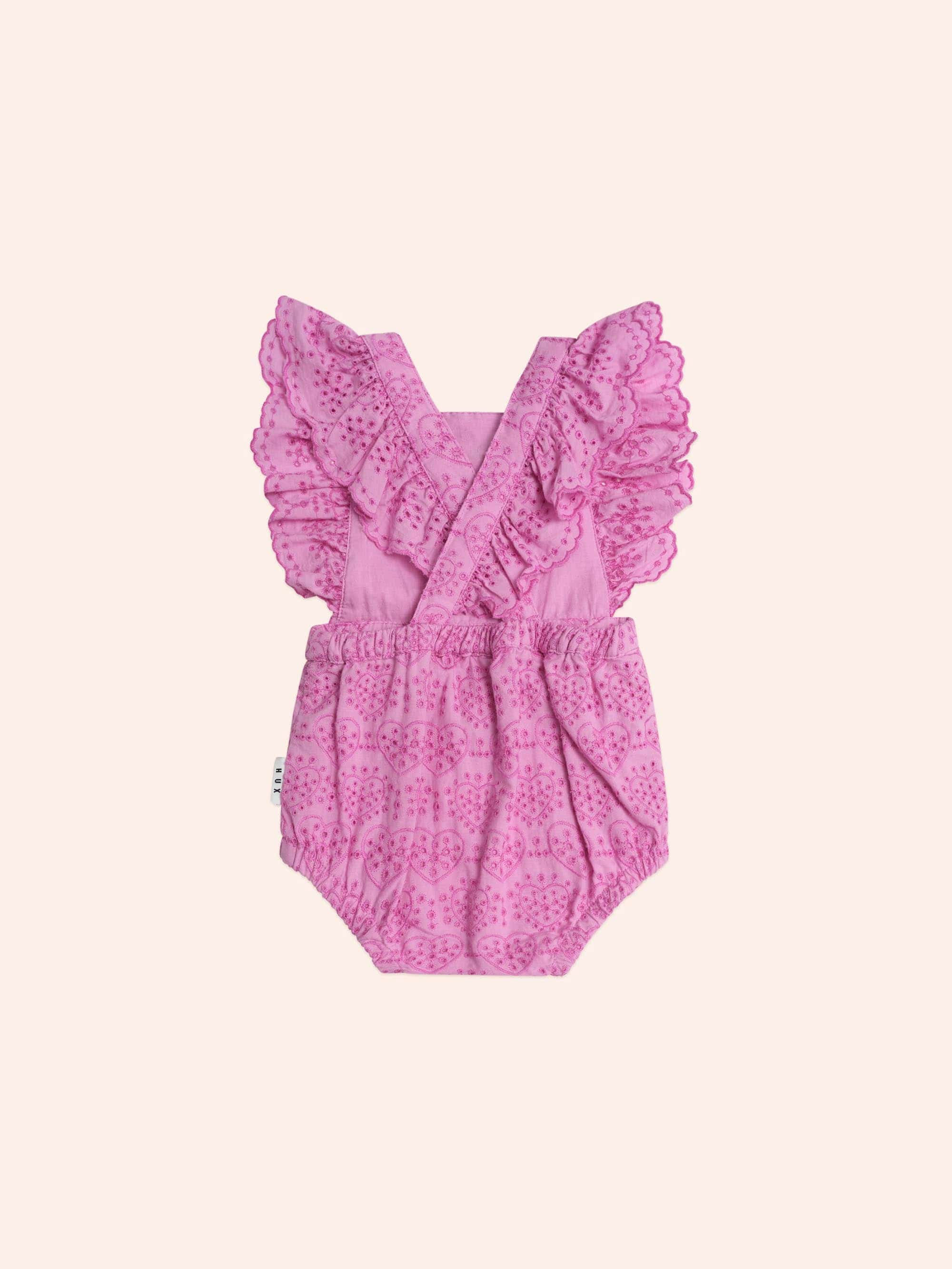 Frilly Broderie Playsuit PLAYSUIT Huxbaby