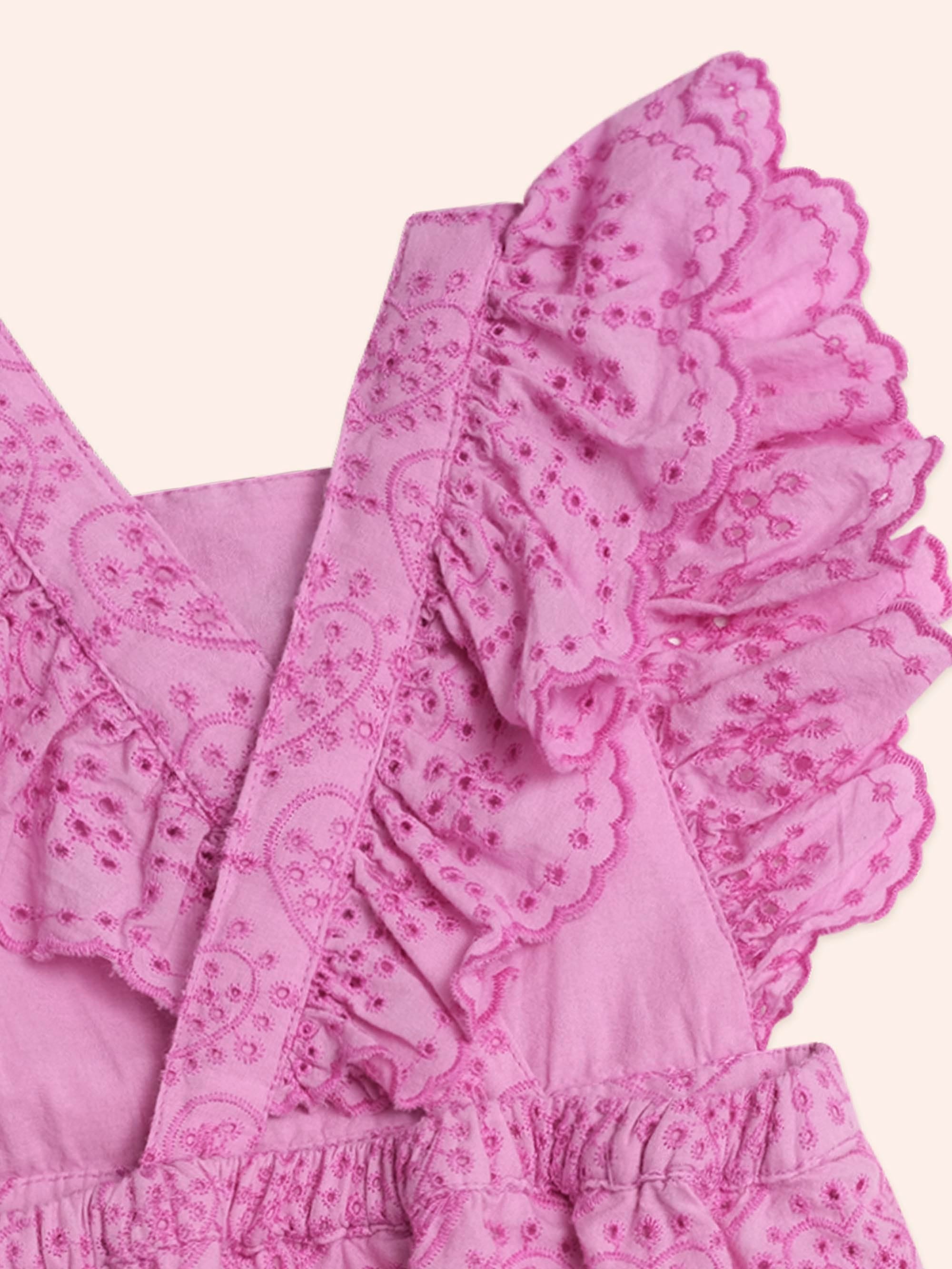 Frilly Broderie Playsuit PLAYSUIT Huxbaby