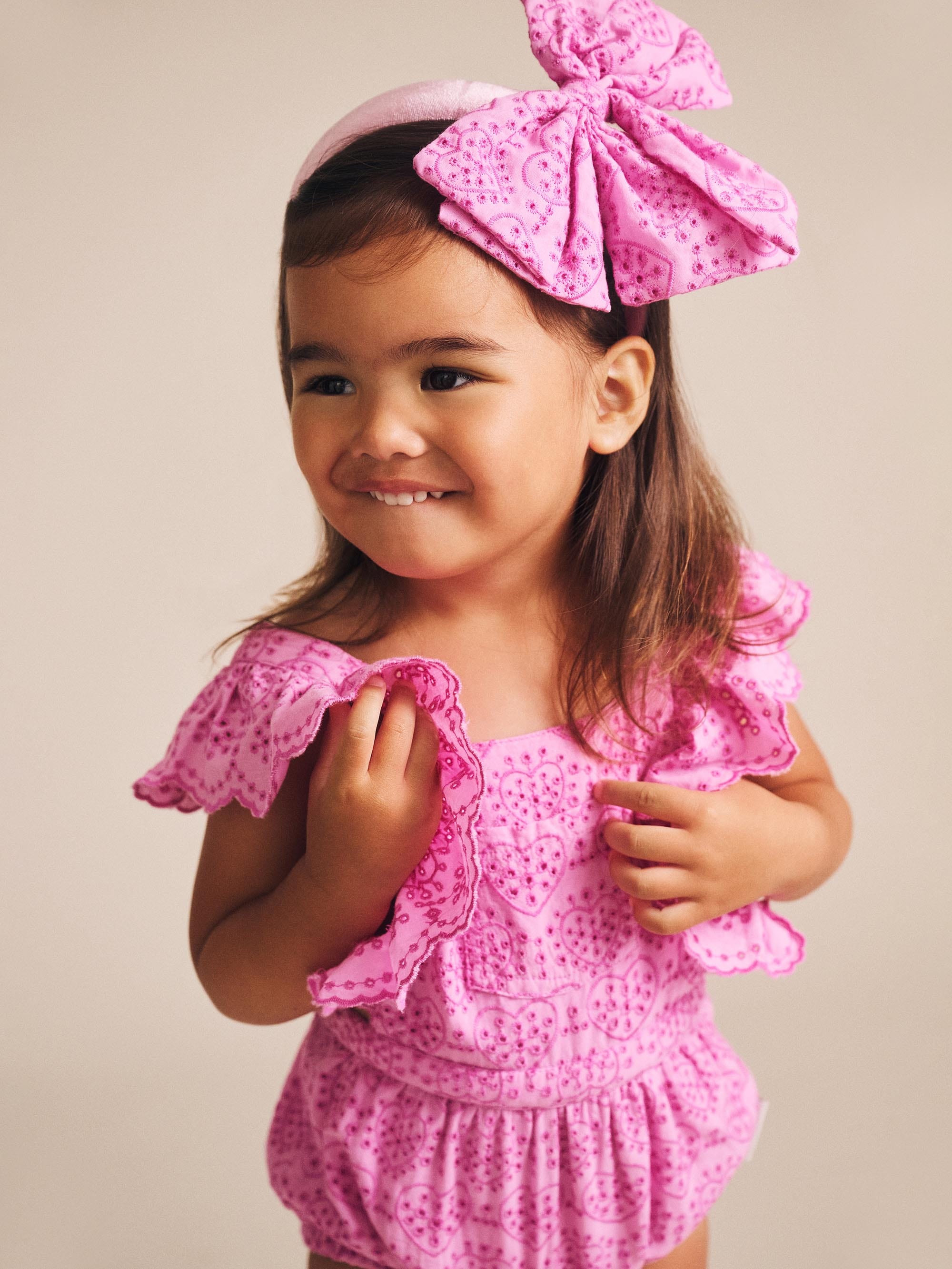Frilly Broderie Playsuit PLAYSUIT Huxbaby