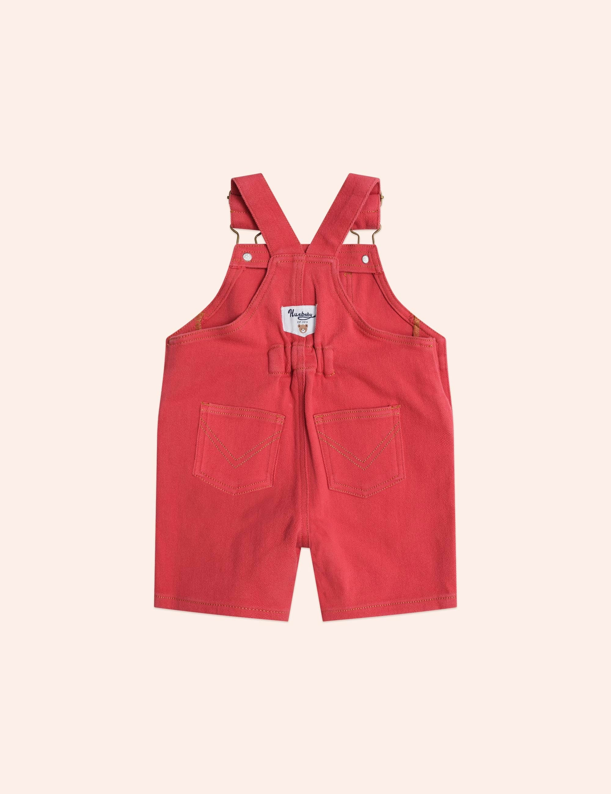 Denim Short Overalls Chilli Red OVERALL Huxbaby