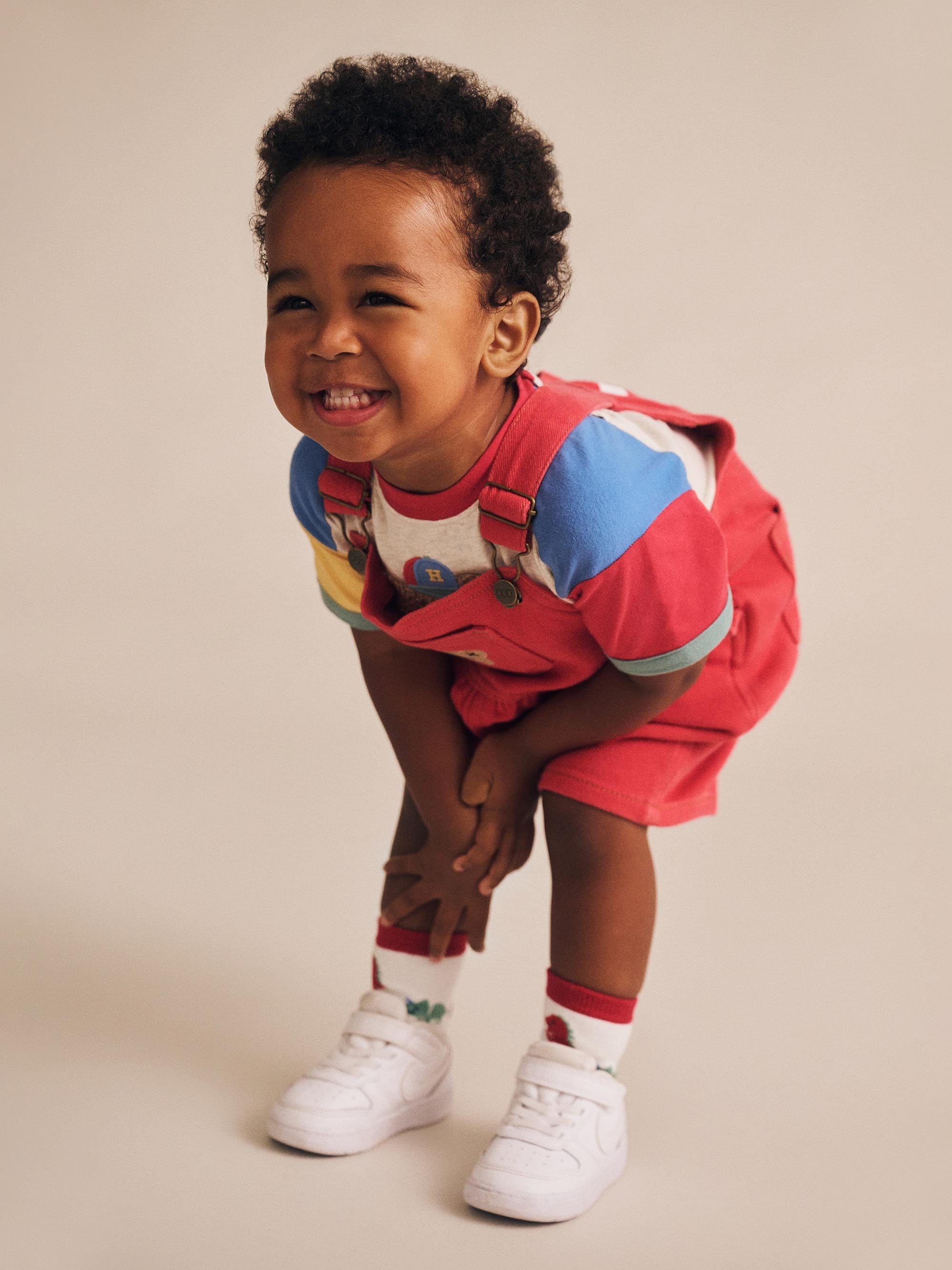 Denim Short Overalls Chilli Red OVERALL Huxbaby