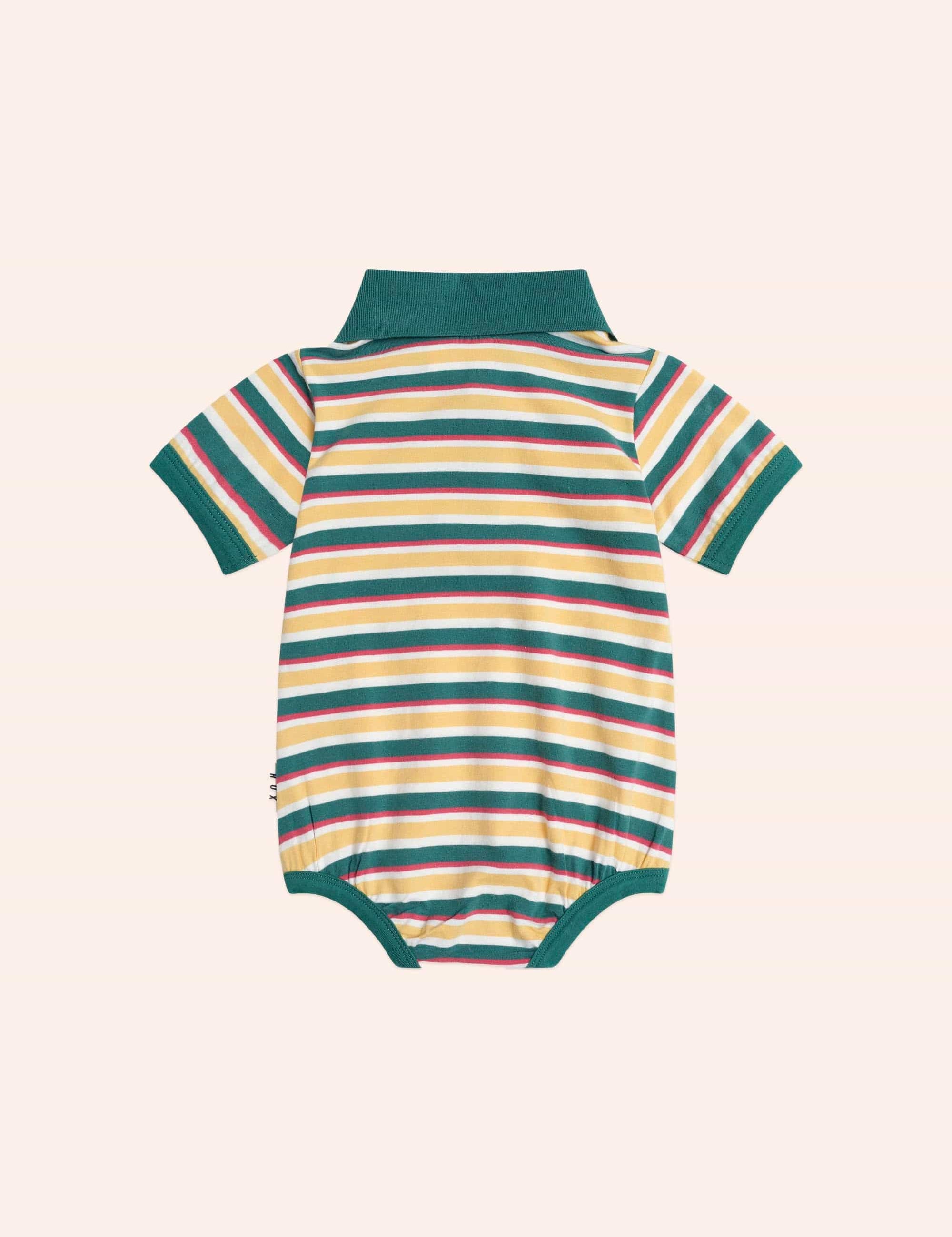 Gingerbread Preppy Polo Romper ROMPER Huxbaby