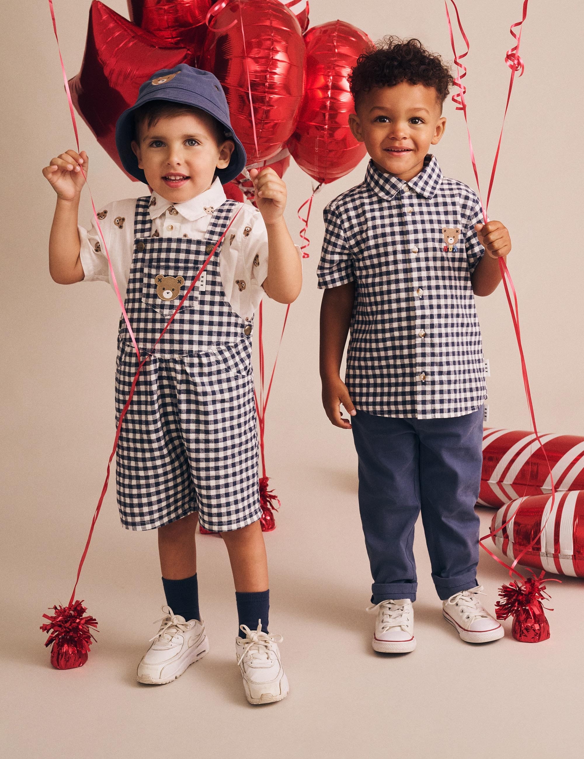 Check Short Overalls OVERALL Huxbaby