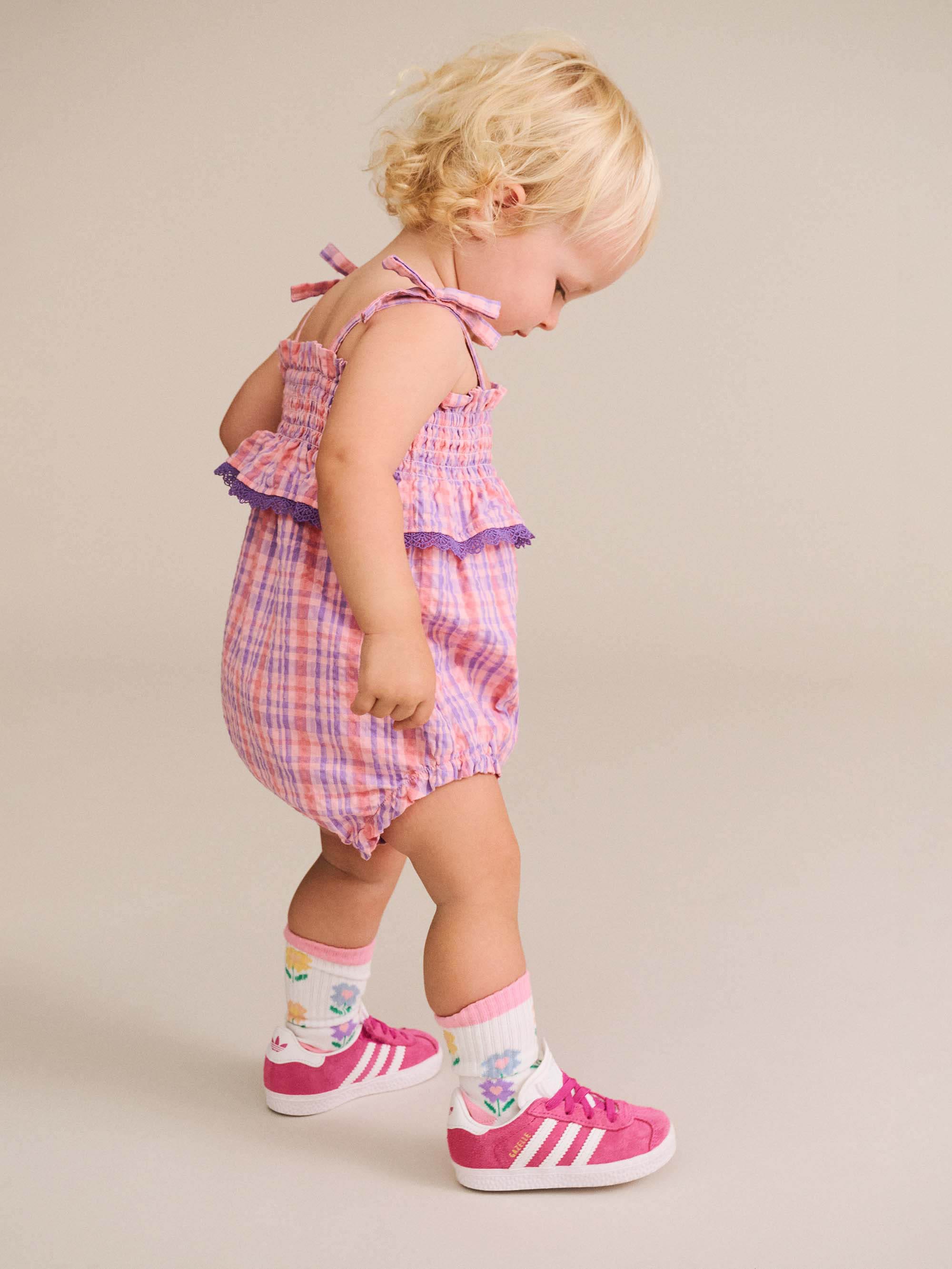 Tropical Check Tie Romper PLAYSUIT Huxbaby Shopify