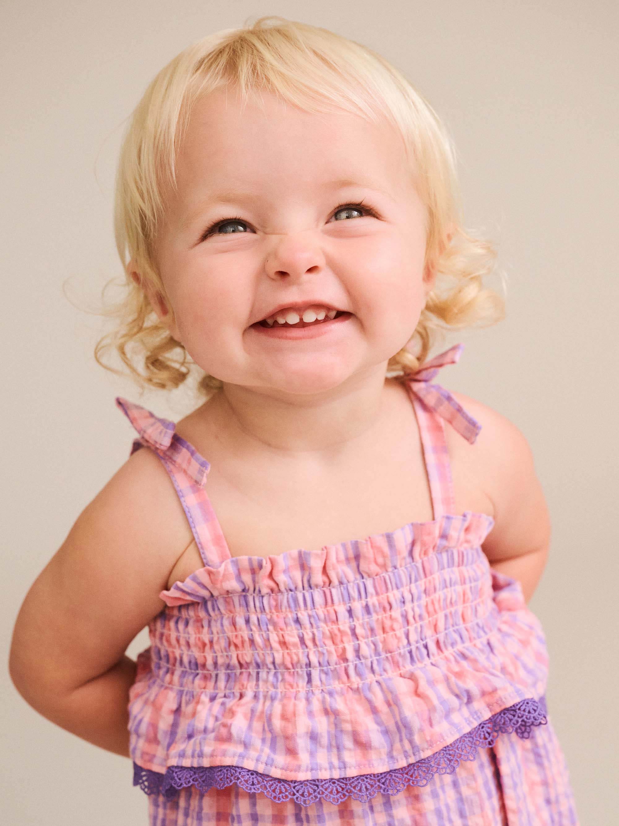 Tropical Check Tie Romper PLAYSUIT Huxbaby Shopify