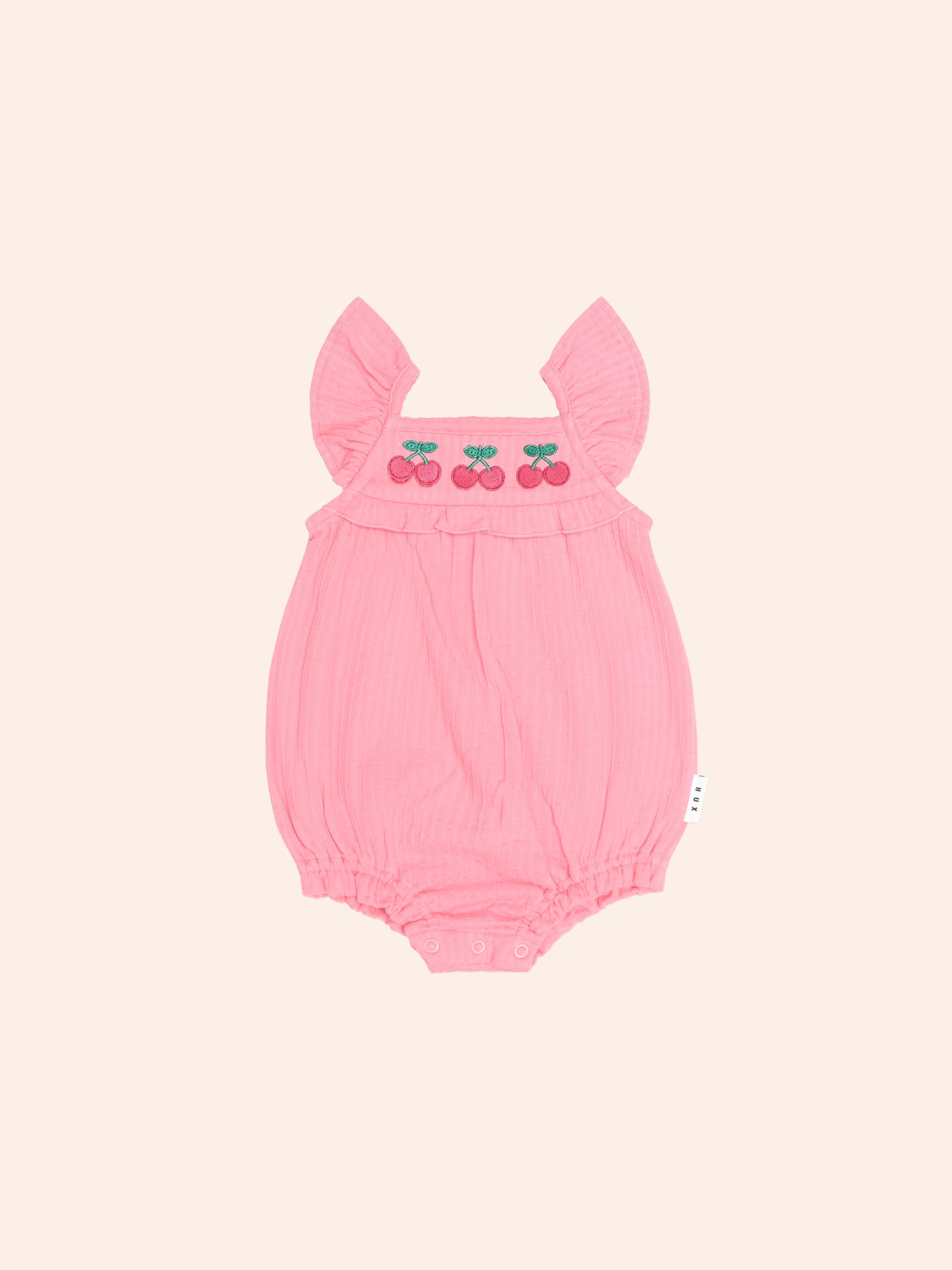 Cherry Emb Playsuit PLAYSUIT Huxbaby Shopify