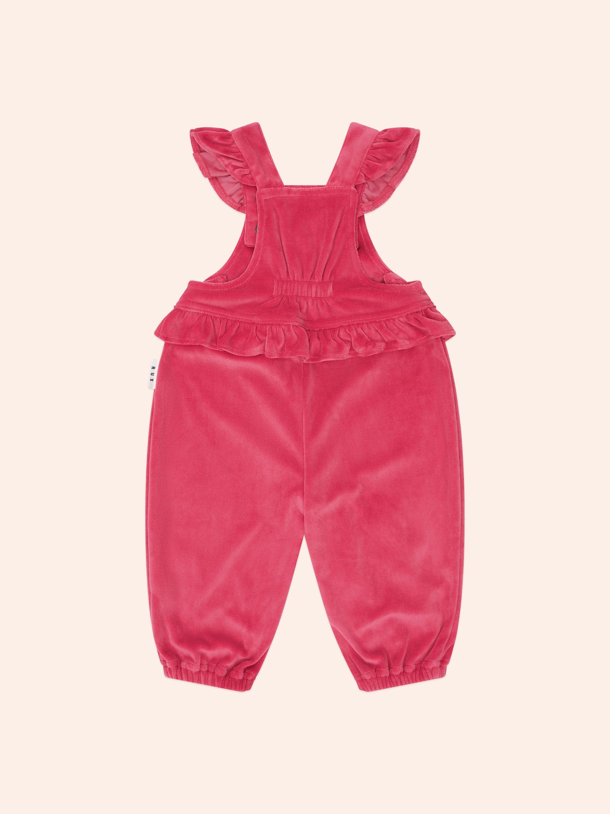 Very Cherry Velour Frill Overall OVERALL Huxbaby