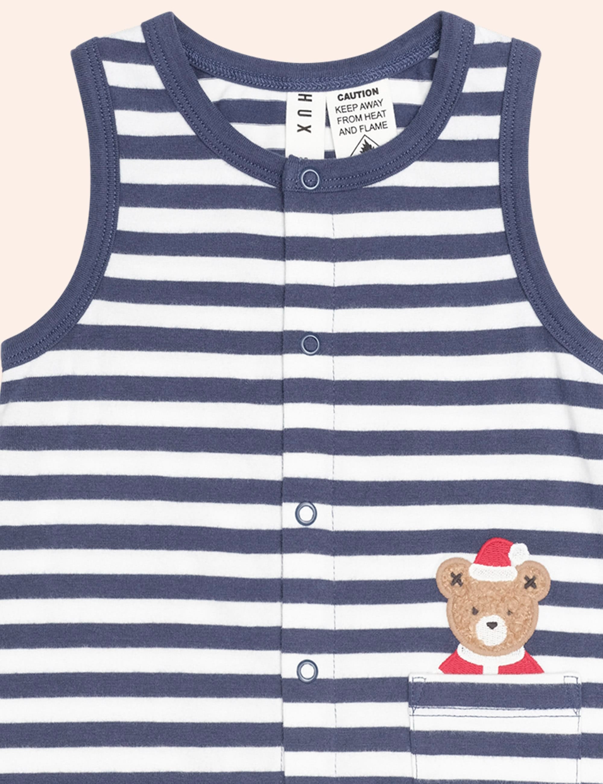 Stripe Father Huxmas S/Less Romper ONESIE Huxbaby Shopify