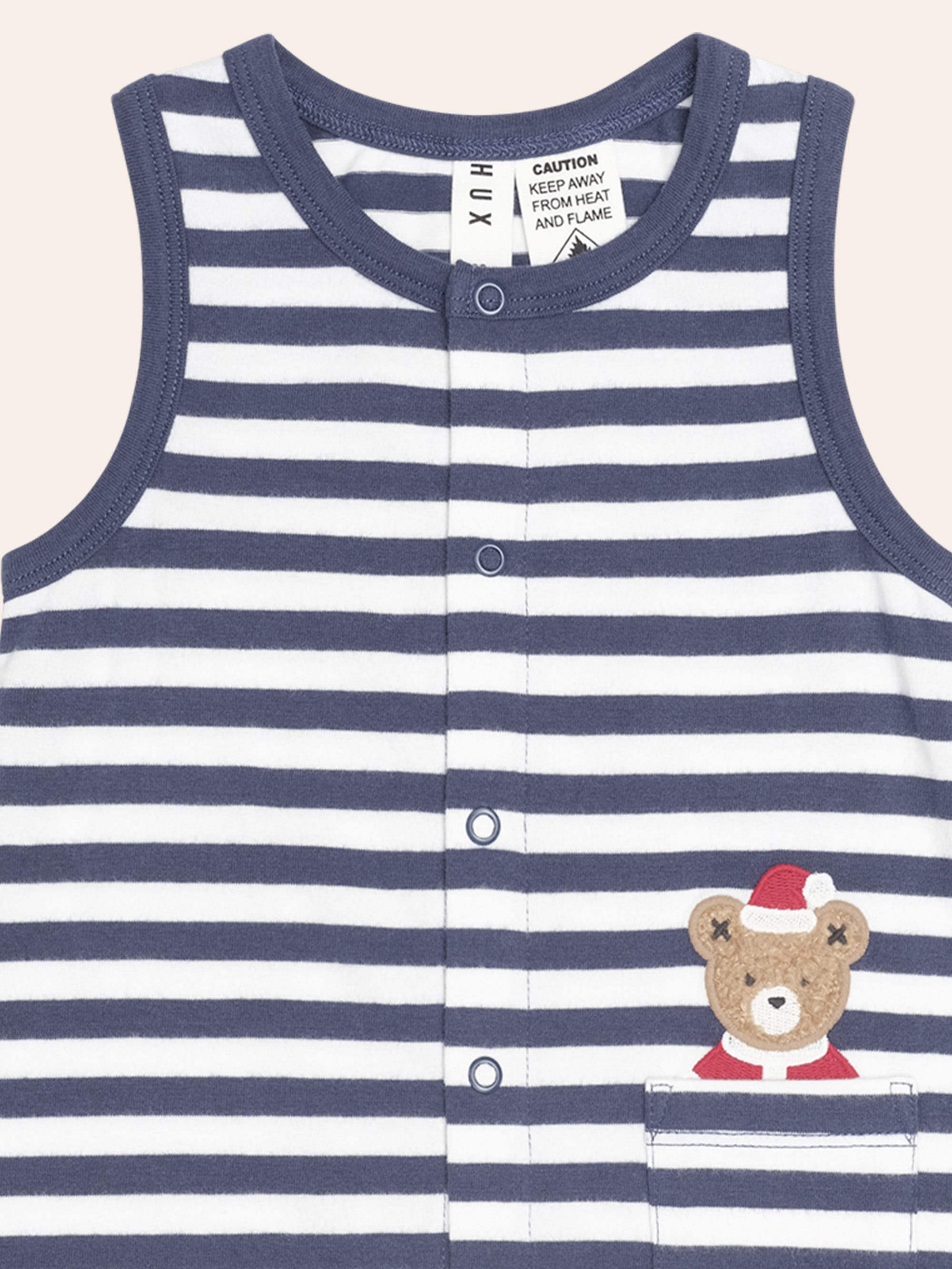 Stripe Father Huxmas S/Less Romper ONESIE Huxbaby Shopify