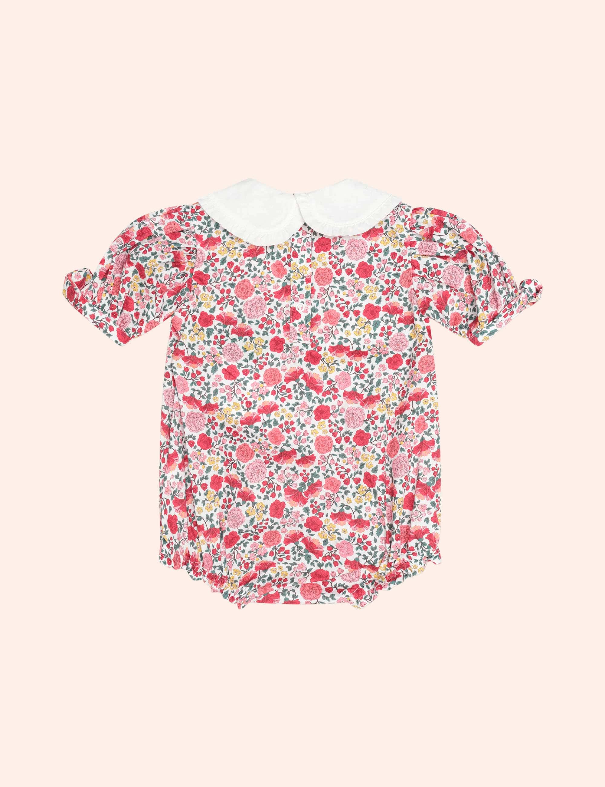 Festive Floral Frill Collar Bubble Romper ONESIE Huxbaby Shopify