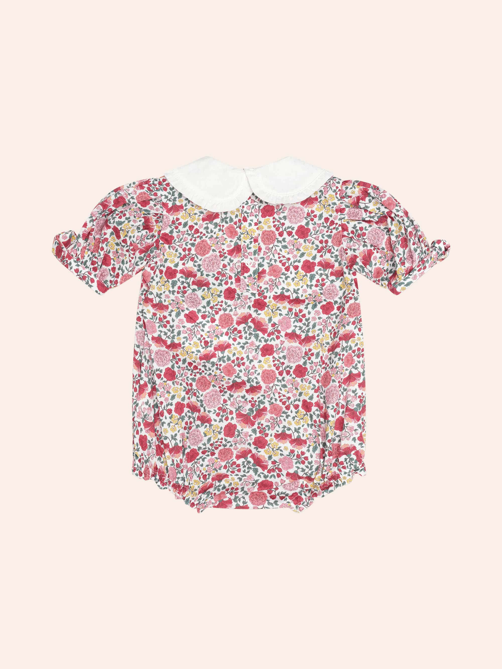Festive Floral Frill Collar Bubble Romper ONESIE Huxbaby Shopify