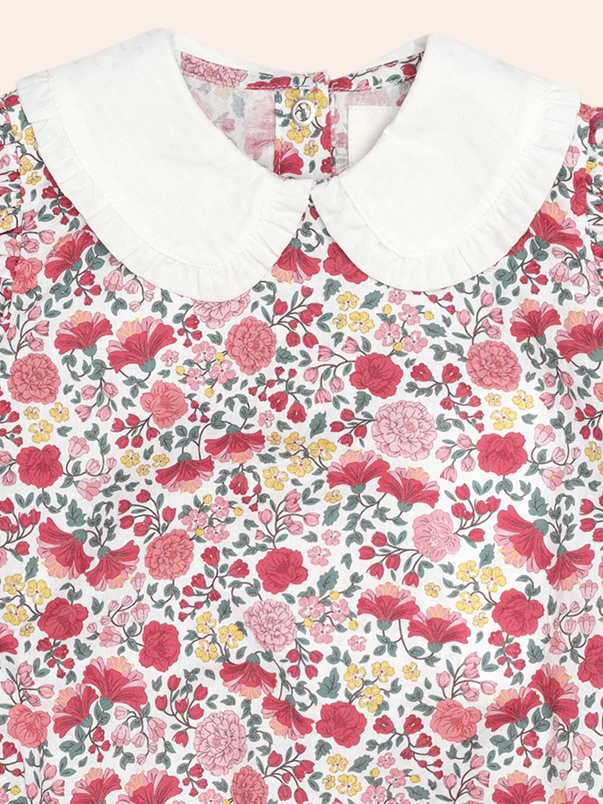 Festive Floral Frill Collar Bubble Romper ONESIE Huxbaby Shopify