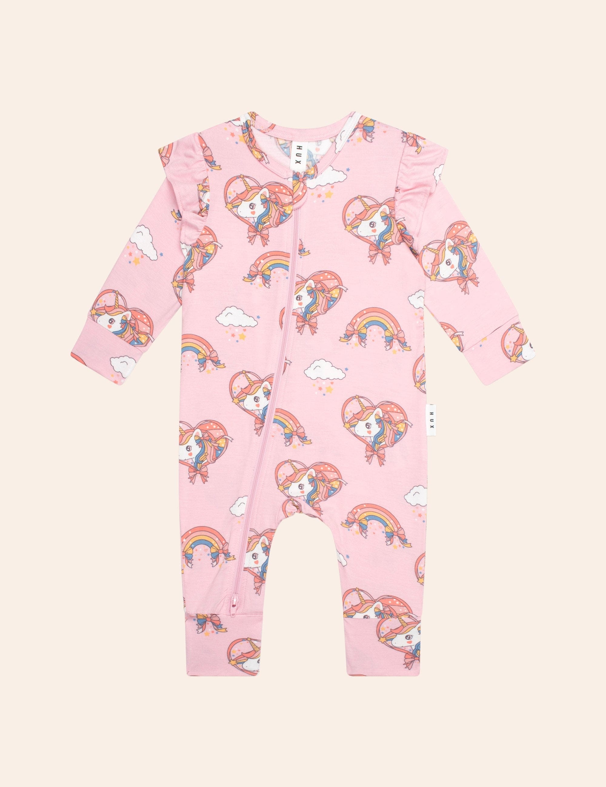Whimsical Unicorn Zip Romper ROMPER Huxbaby