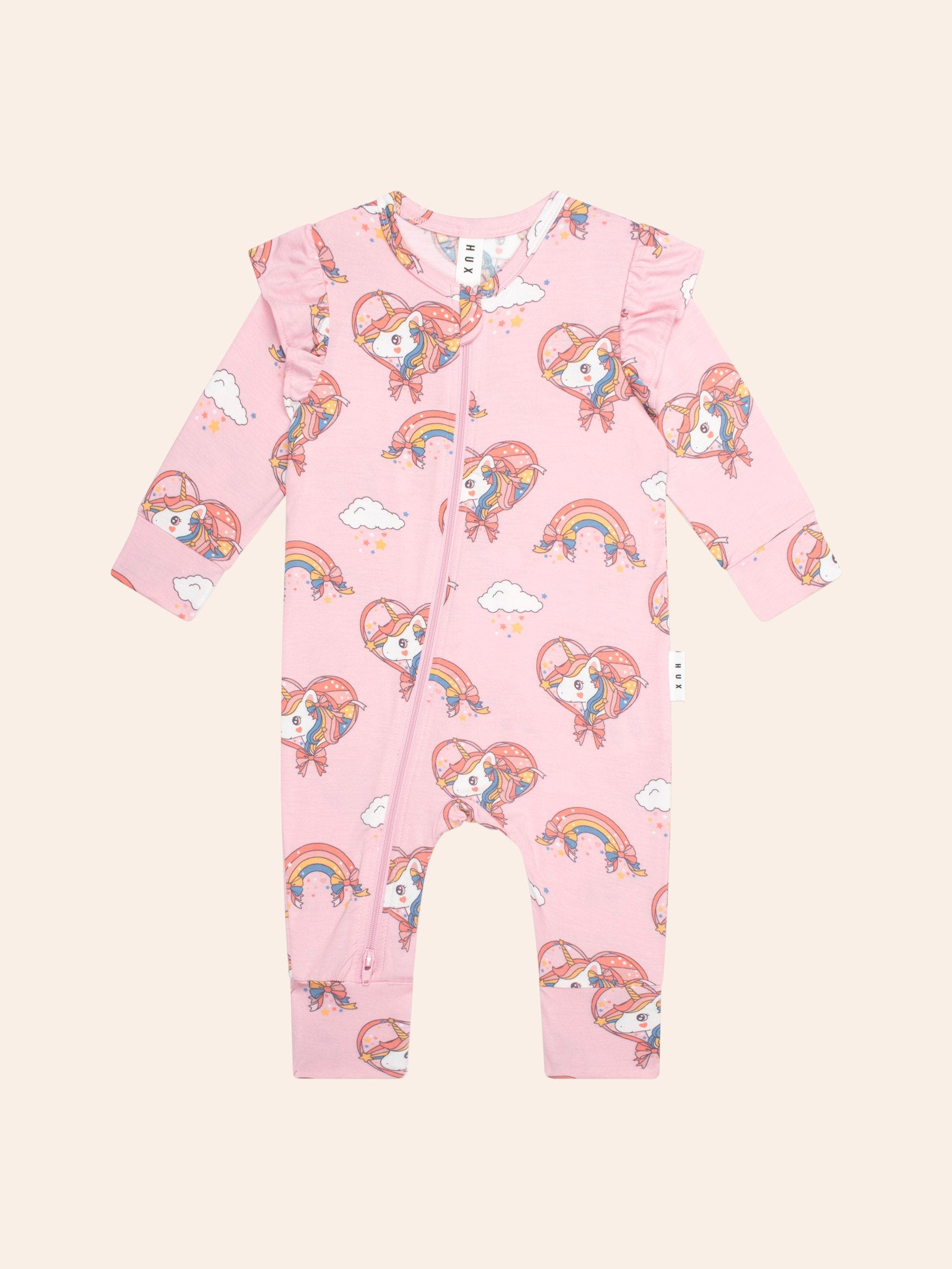 Whimsical Unicorn Zip Romper ROMPER Huxbaby