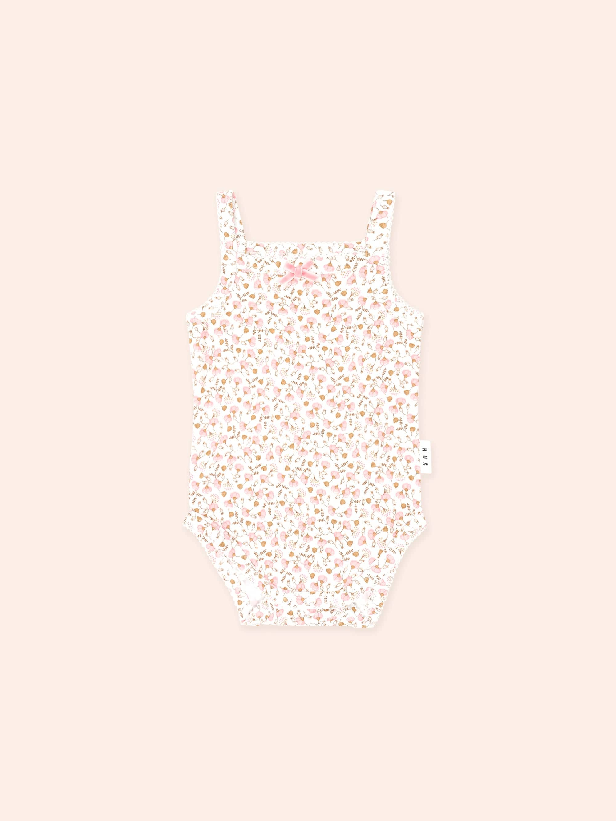 Ditsy Floral Strap Onesie ONESIE Huxbaby