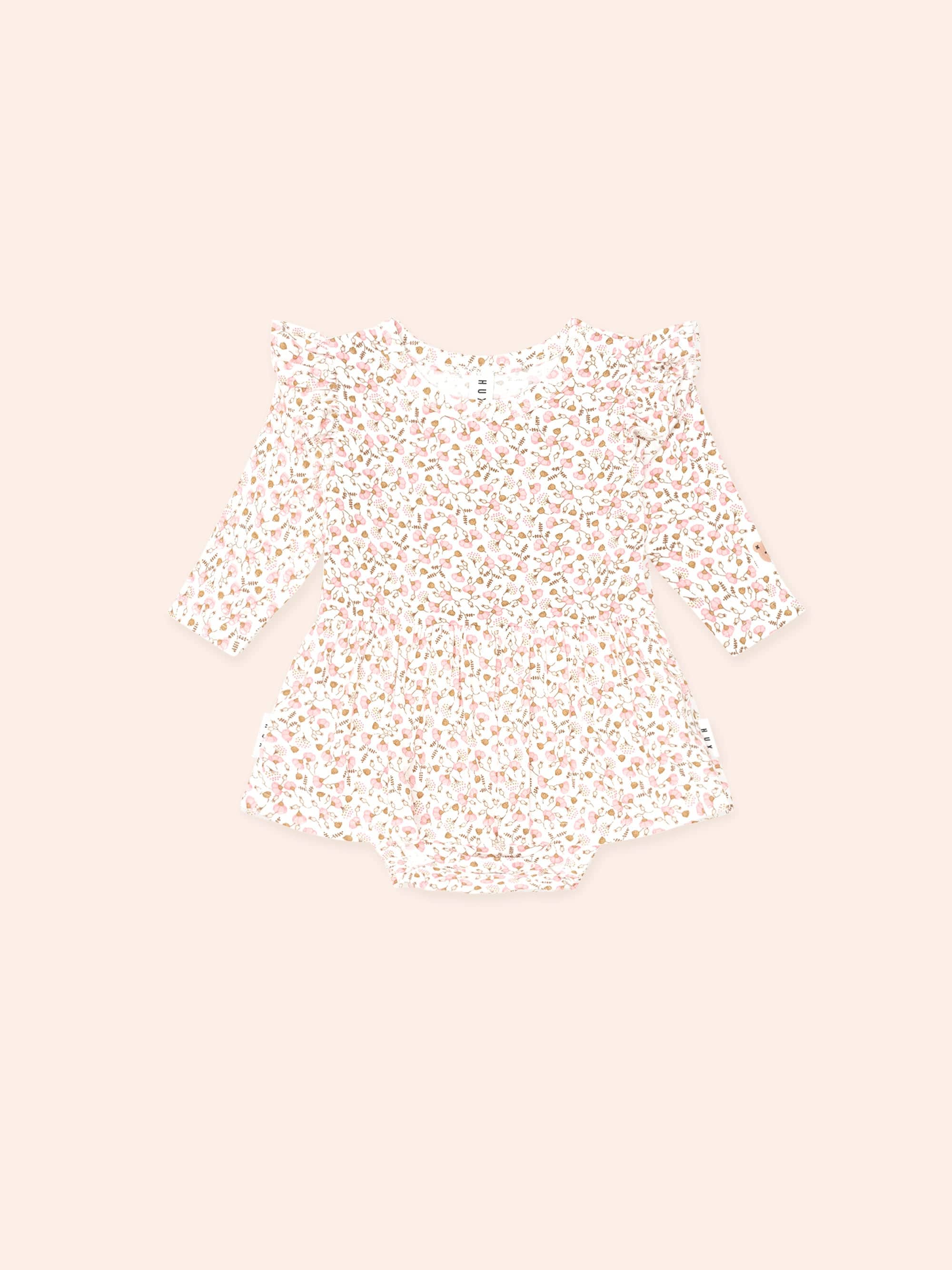 Ditsy Floral Long Sleeve Romper DRESS Huxbaby