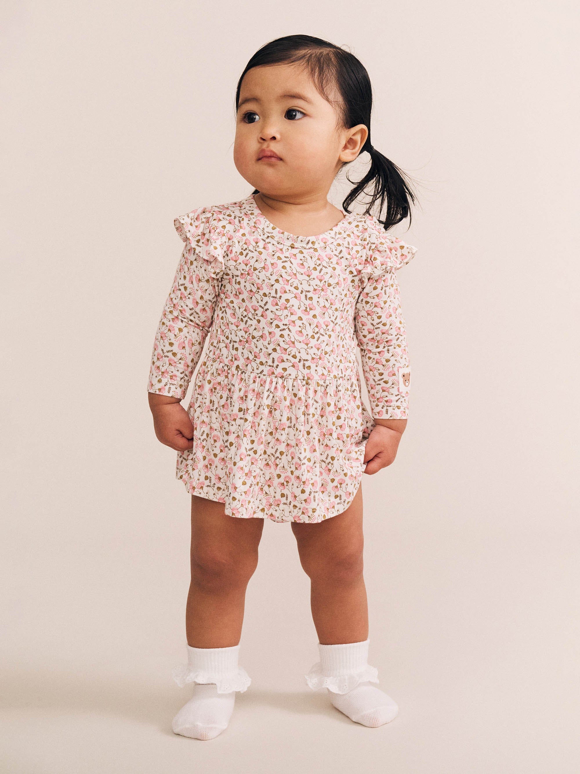 Ditsy Floral Long Sleeve Romper DRESS Huxbaby