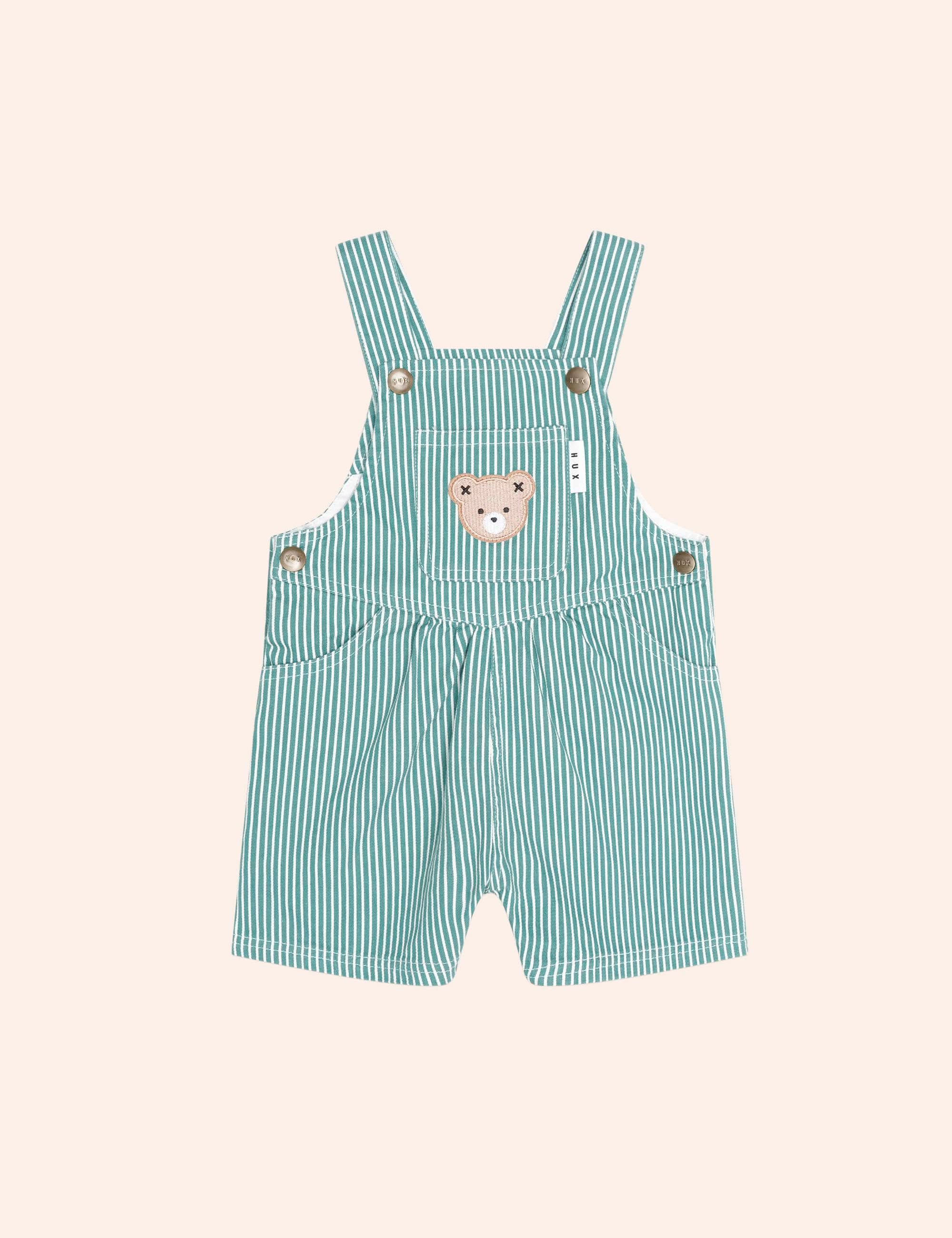Mistletoe Stripe Shortall OVERALL Huxbaby Shopify