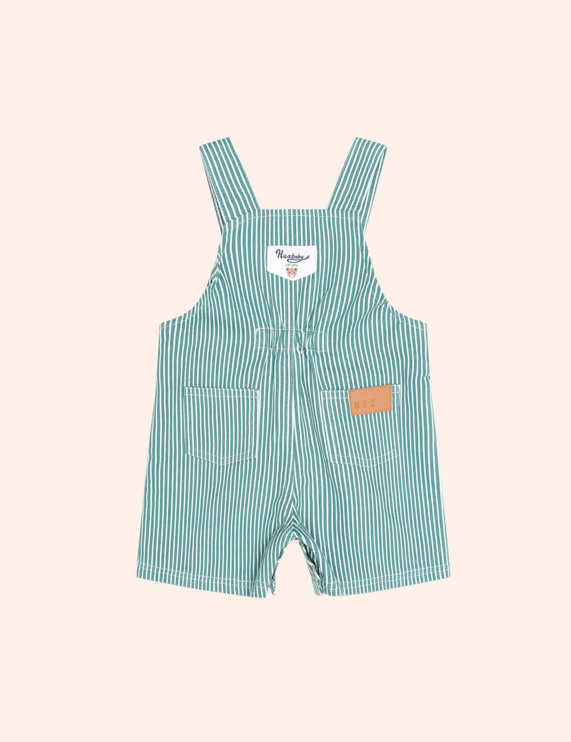 Mistletoe Stripe Shortall OVERALL Huxbaby Shopify