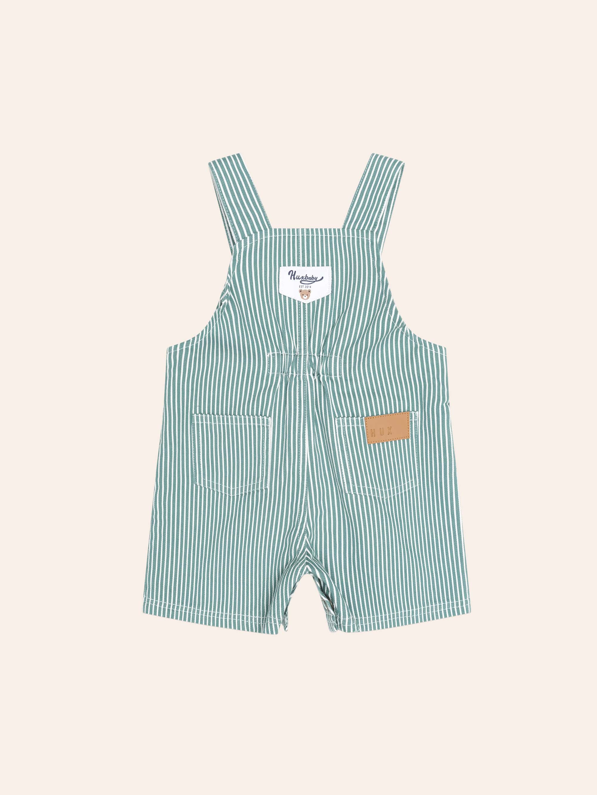Mistletoe Stripe Shortall OVERALL Huxbaby Shopify