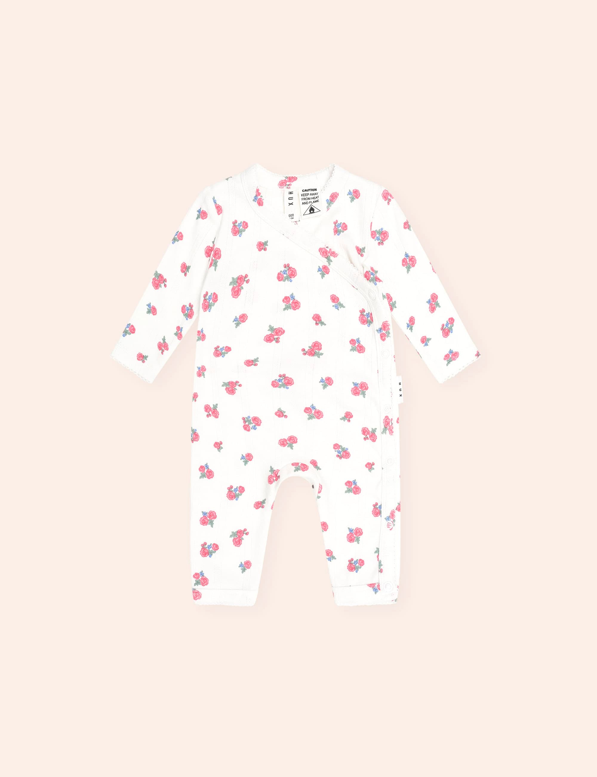 Floral Pointelle Kimono Romper ONESIE Huxbaby Shopify