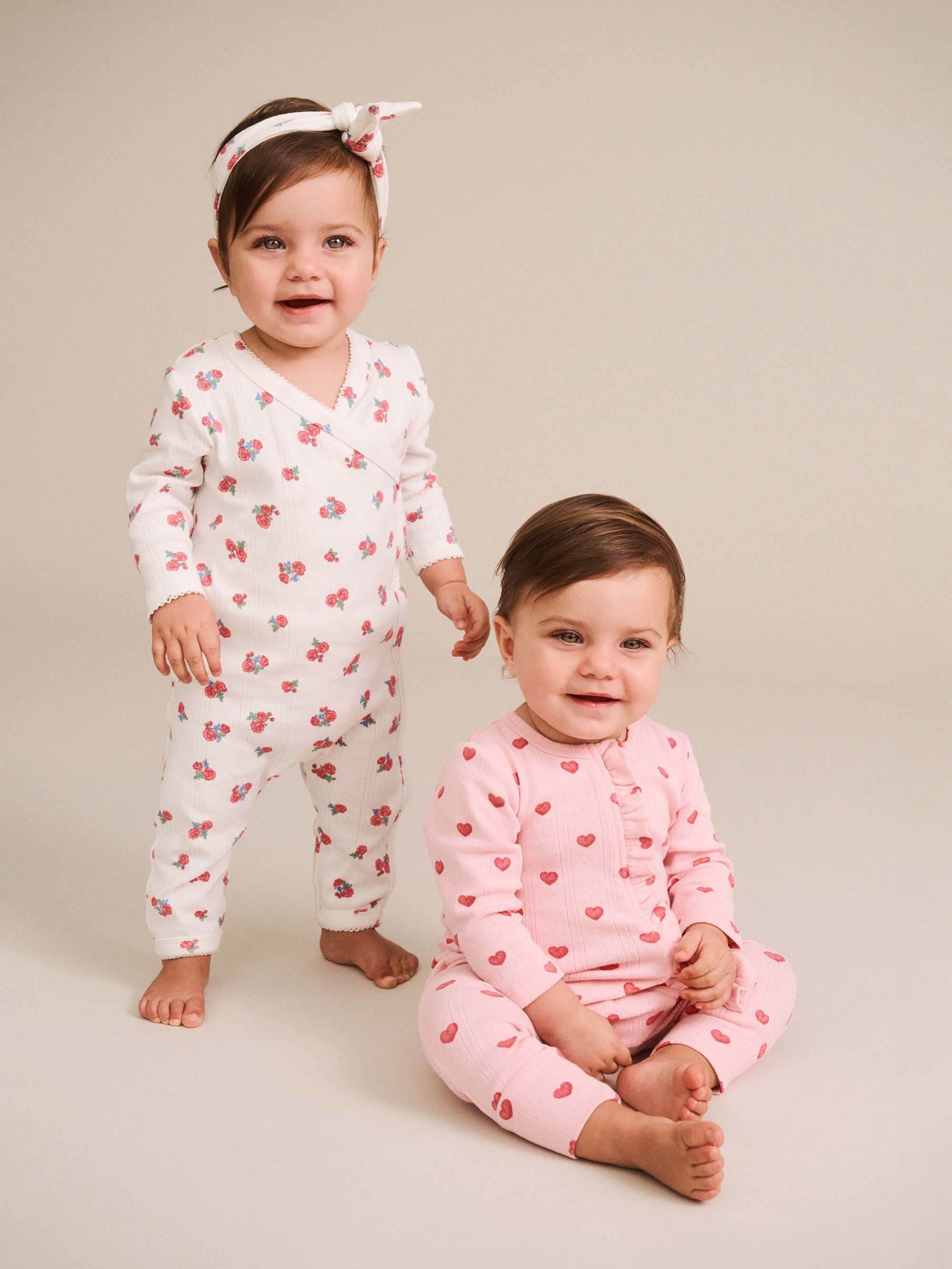 Floral Pointelle Kimono Romper ONESIE Huxbaby Shopify