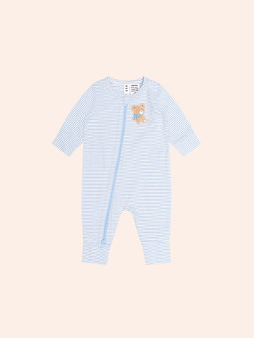 Bow Hux Stripe Zip Romper ONESIE Huxbaby Shopify