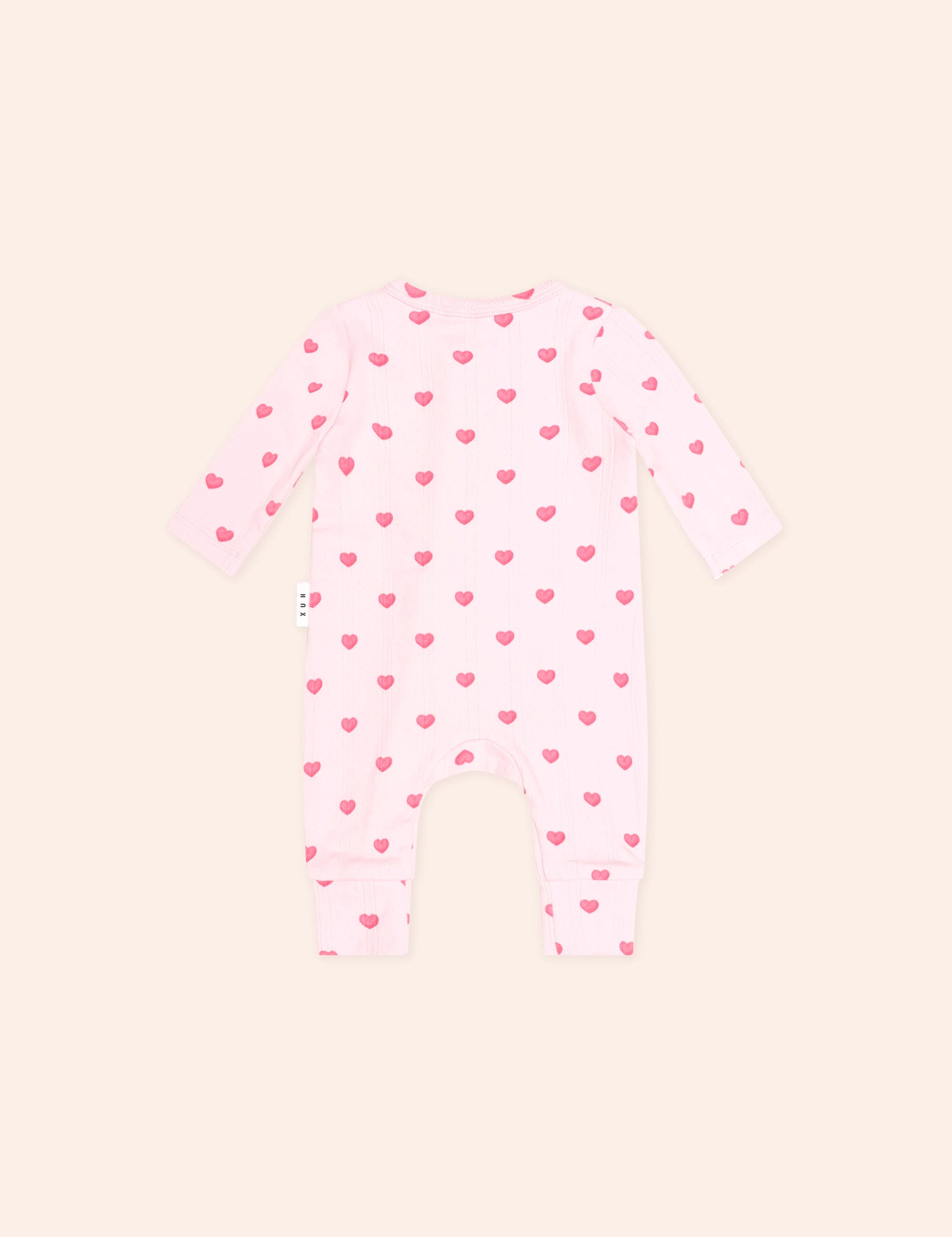 I Heart You Pointelle Frill Zip Romper ONESIE Huxbaby Shopify