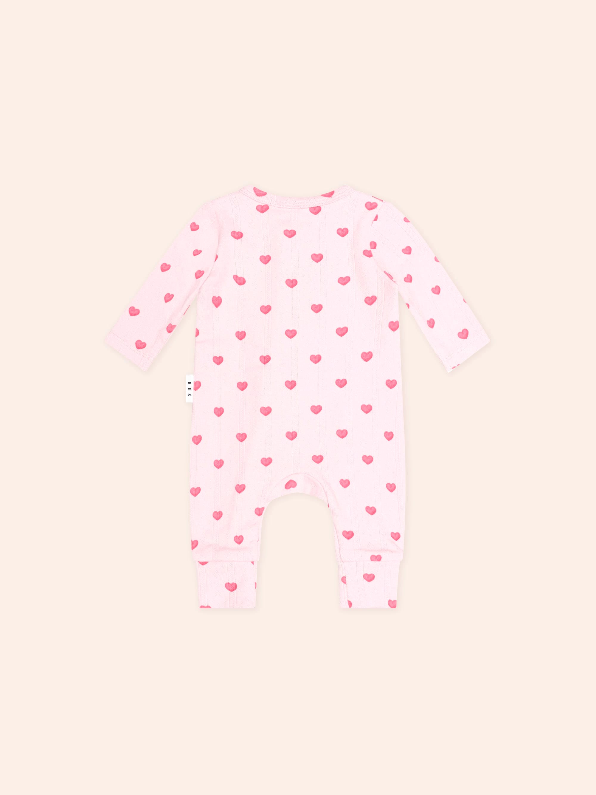 I Heart You Pointelle Frill Zip Romper ONESIE Huxbaby Shopify