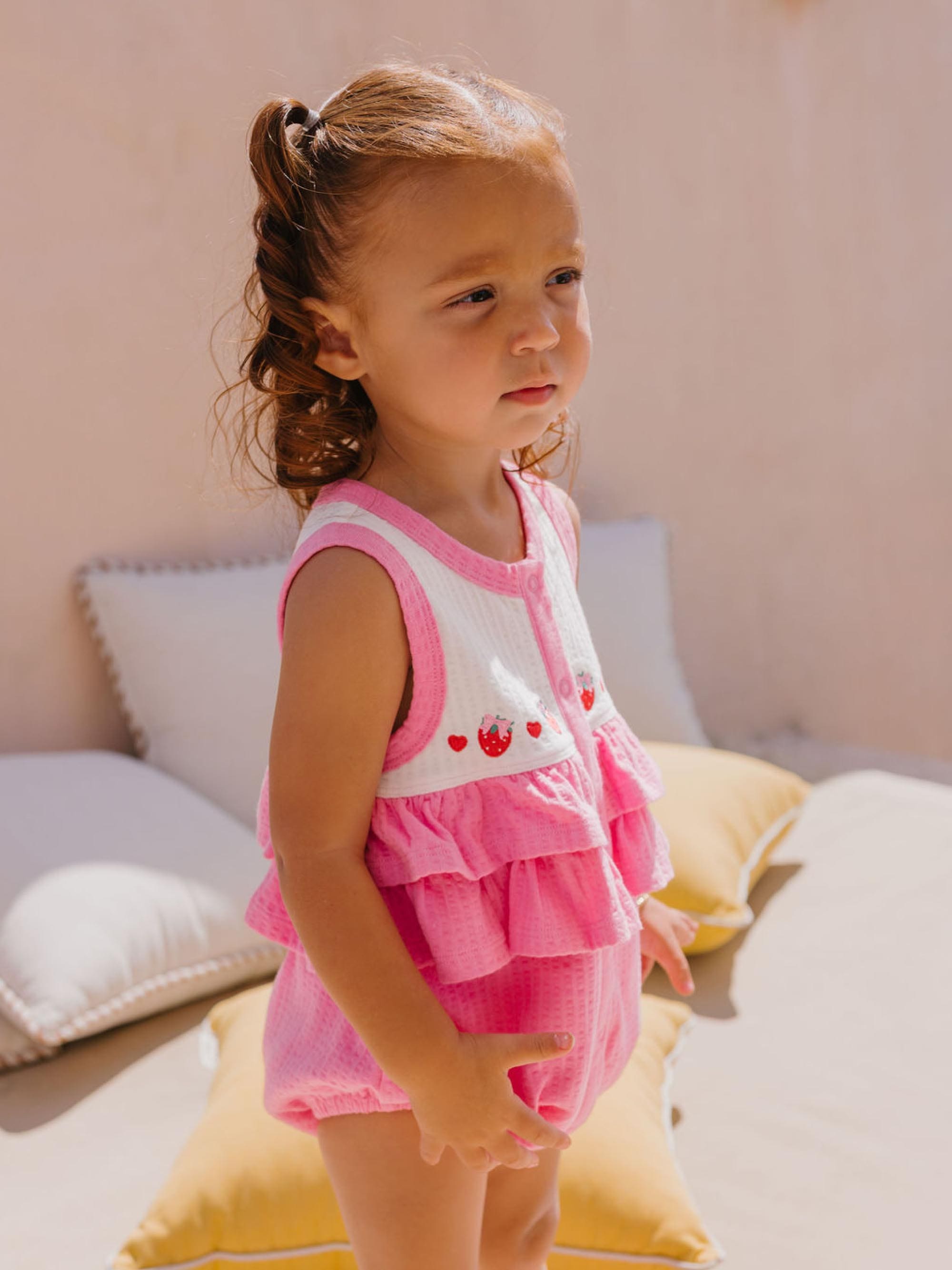 Berry Sweet Seersucker Romper ONESIE Huxbaby Shopify