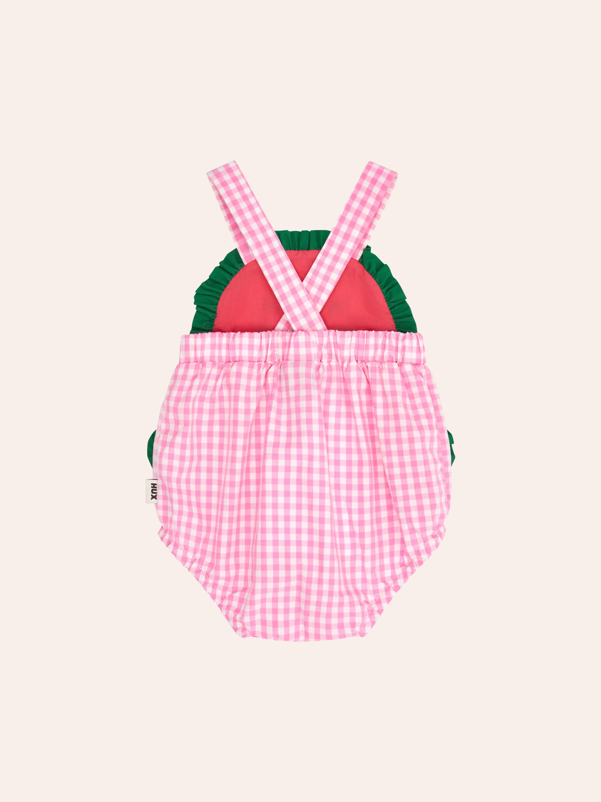 One-In-A-Melon Check Romper ONESIE Huxbaby Shopify