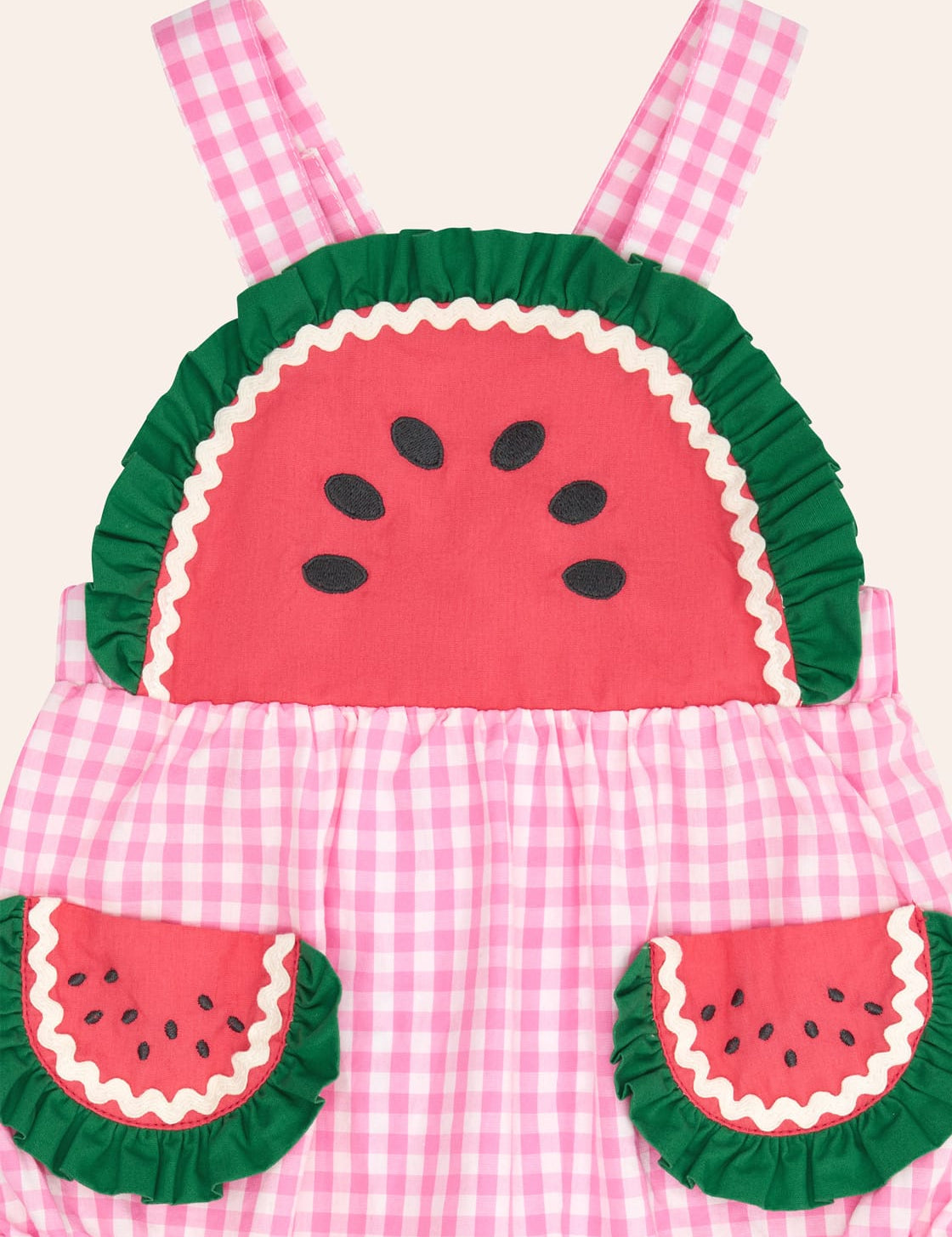 One-In-A-Melon Check Romper ONESIE Huxbaby Shopify