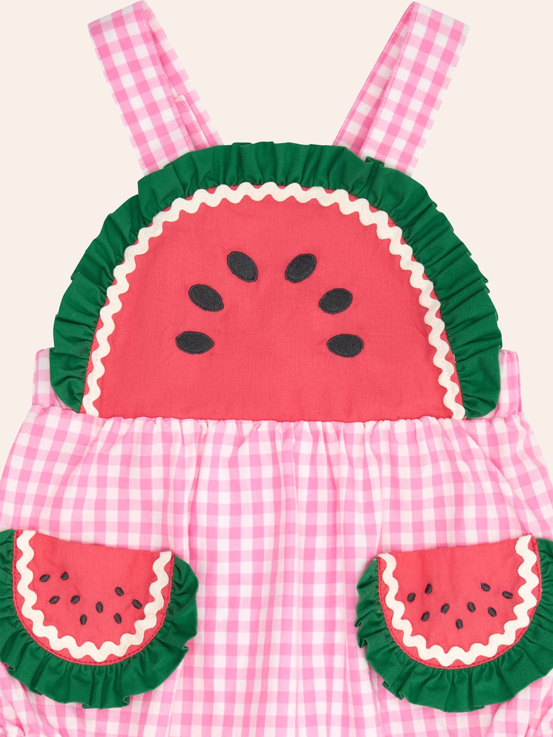One-In-A-Melon Check Romper ONESIE Huxbaby Shopify