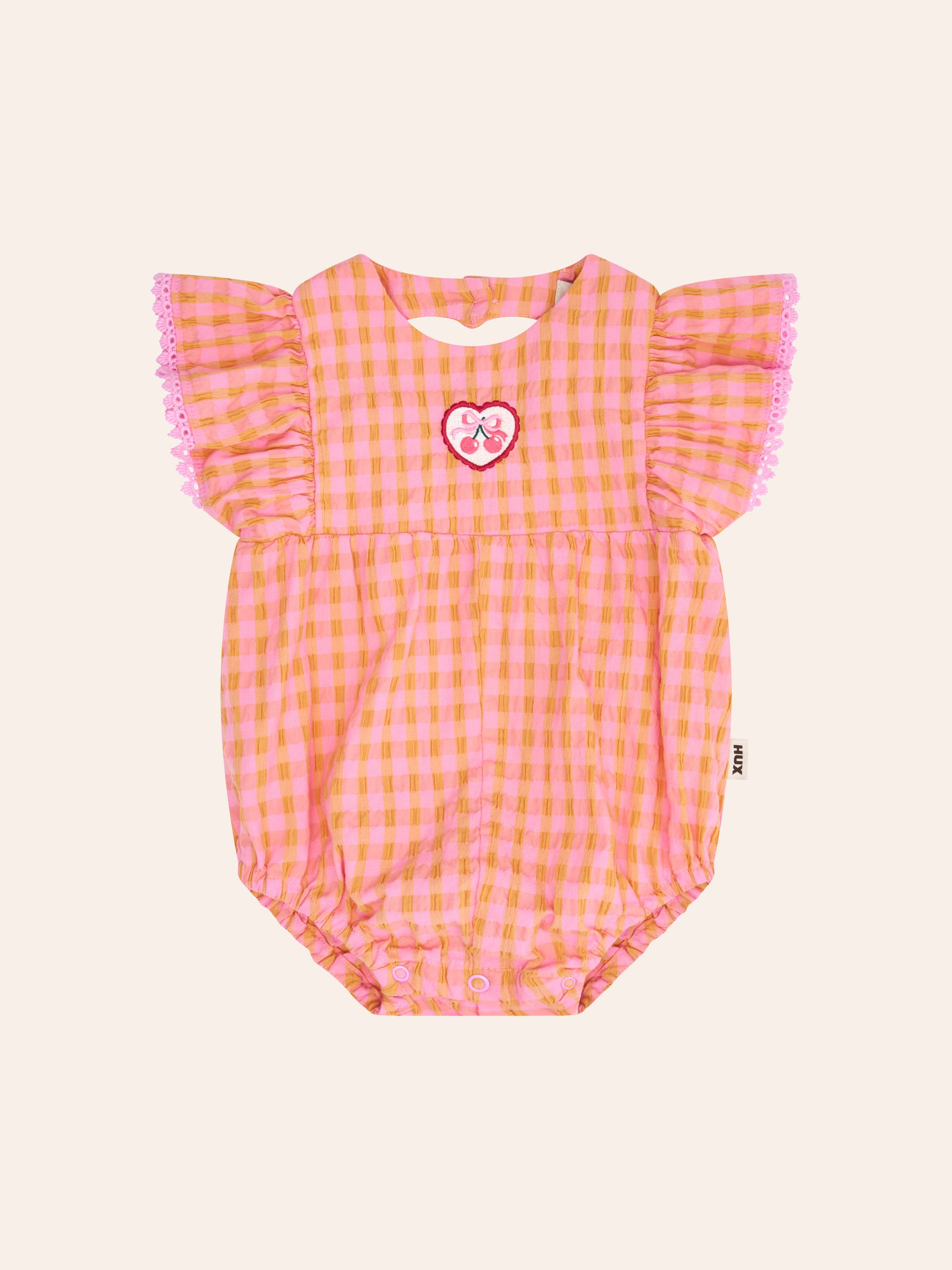 Mango Sherbet Garment Dye Seersucker Romper ONESIE Huxbaby Shopify