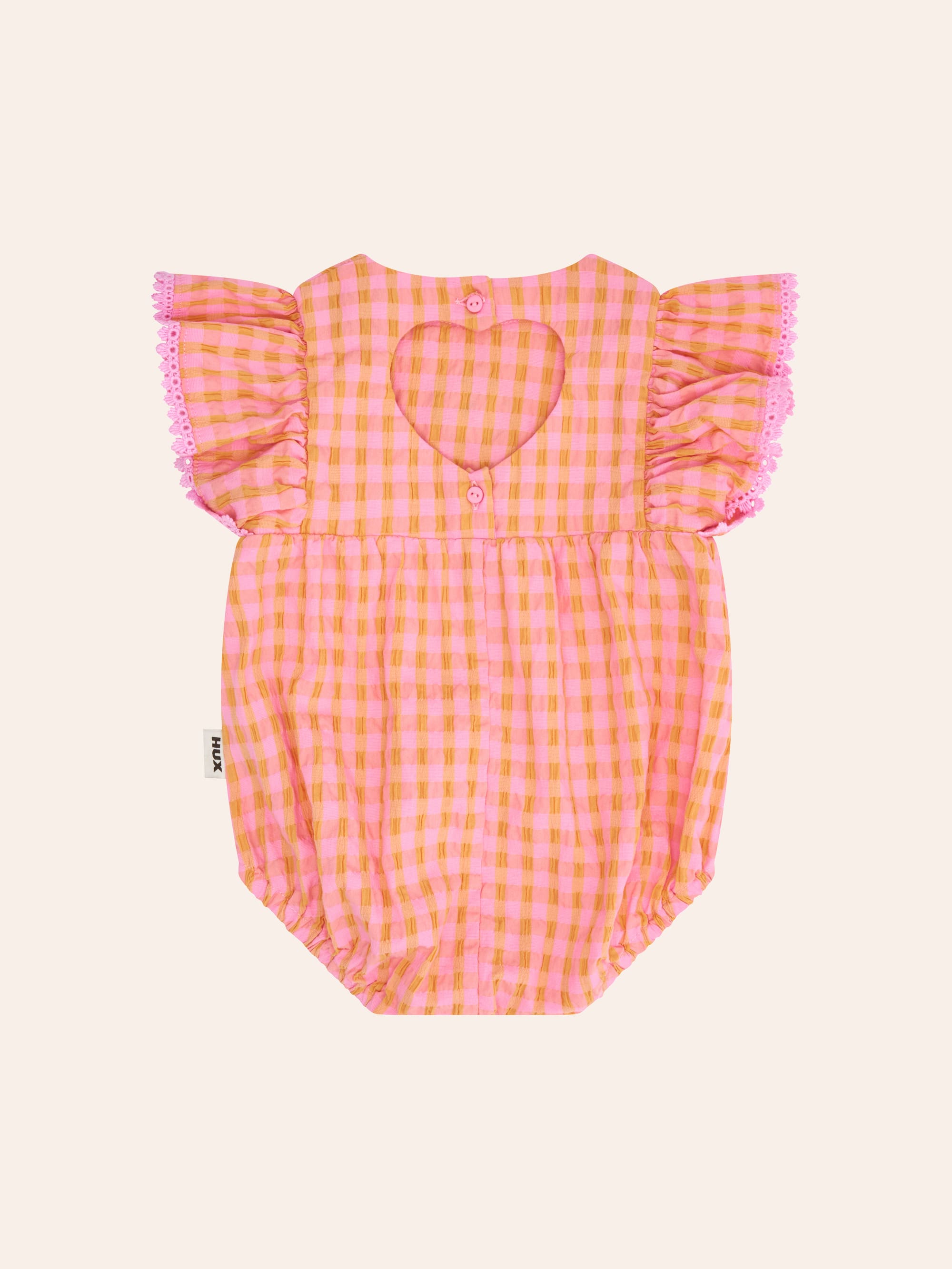 Mango Sherbet Garment Dye Seersucker Romper ONESIE Huxbaby Shopify