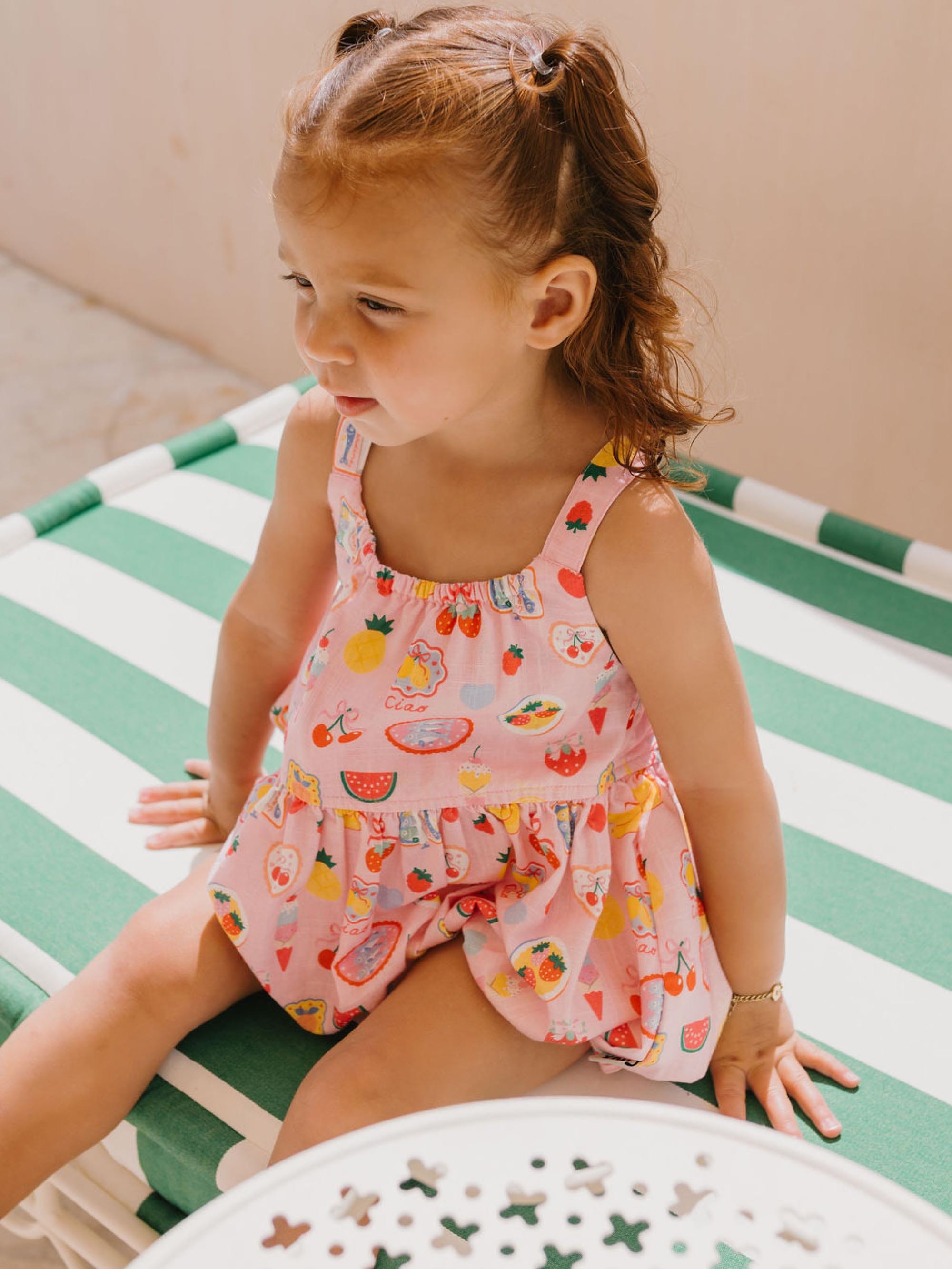 Beach Club Paradise Tie Romper ONESIE Huxbaby Shopify