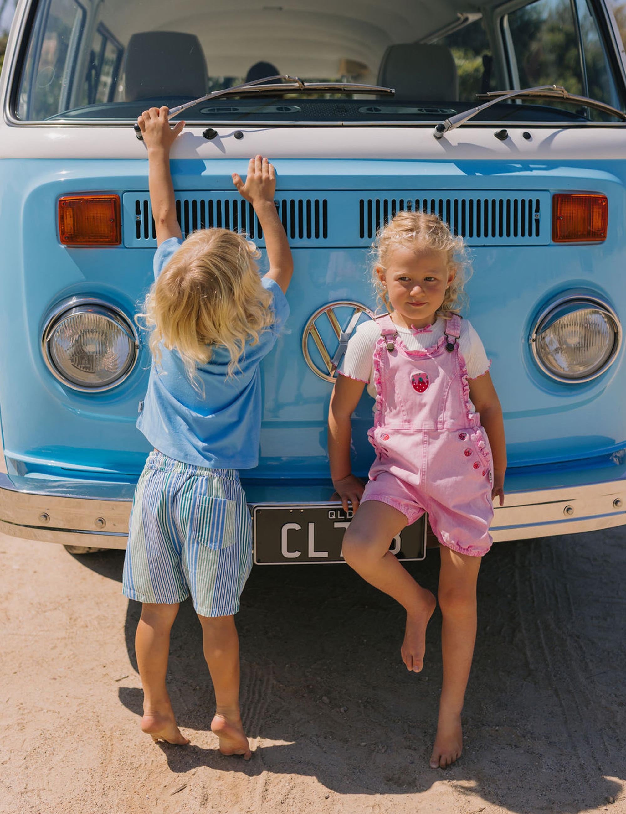 Berry Sweet Garment Dye Shortall OVERALL Huxbaby Shopify
