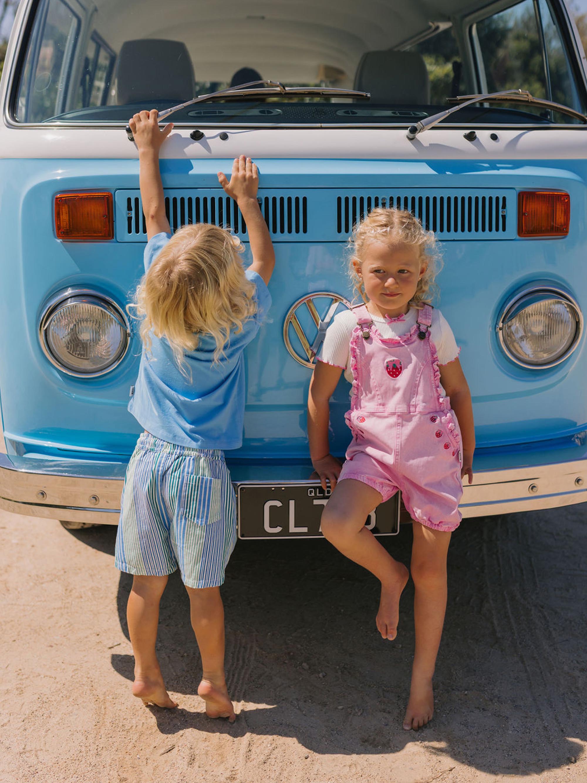 Berry Sweet Garment Dye Shortall OVERALL Huxbaby Shopify